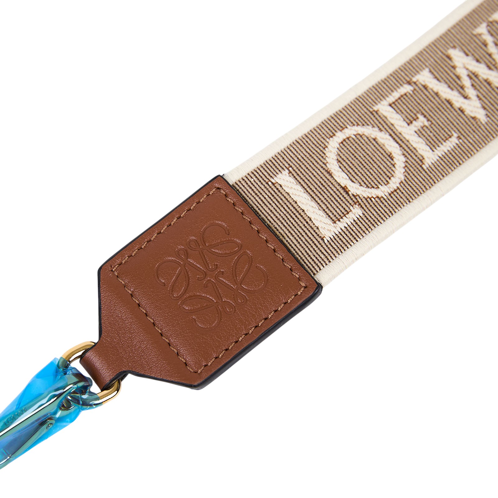 羅意威 LOEWE 緹花織 小牛皮 Anagram 肩帶 C073T87X01 灰LOGO帆布背帶 原廠盒子/防塵袋