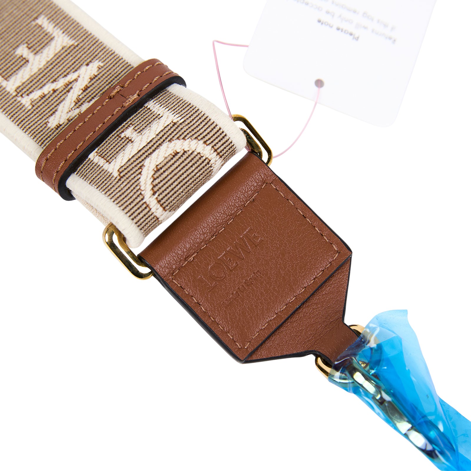 羅意威 LOEWE 緹花織 小牛皮 Anagram 肩帶 C073T87X01 灰LOGO帆布背帶 原廠盒子/防塵袋