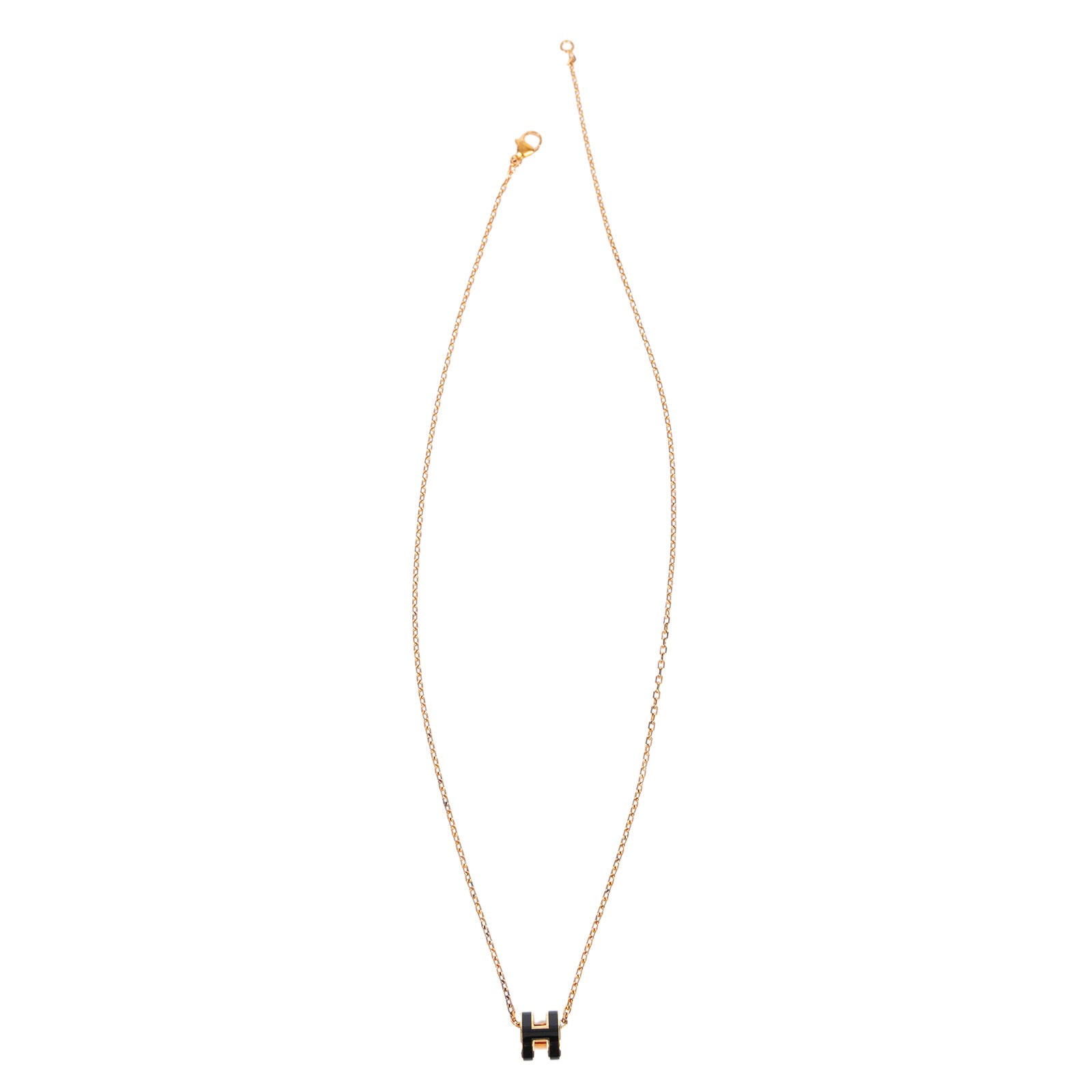 愛馬仕 Hermes Mini Pop H 墜飾 黑色 H147992Fv03 黑金色MINI POP H 項鍊 原廠盒子/防塵袋