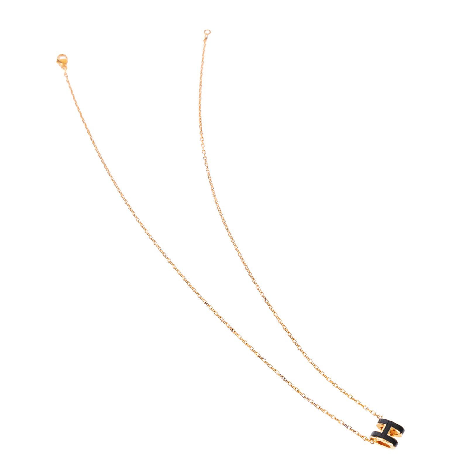 愛馬仕 Hermes Mini Pop H 墜飾 黑色 H147992Fv03 黑金色MINI POP H 項鍊 原廠盒子/防塵袋