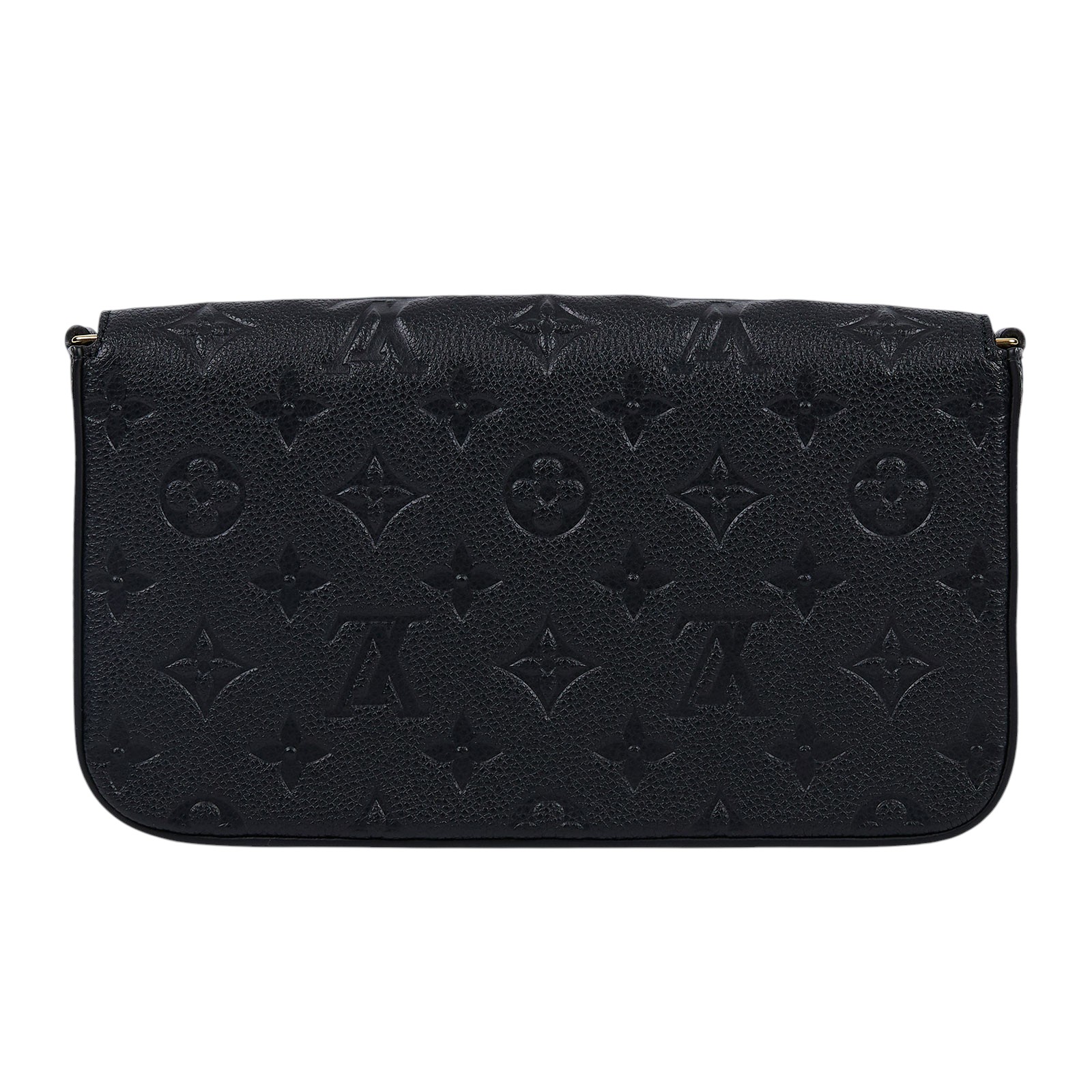 路易威登 LOUIS VUITTON Félicie Pochette 經典壓花皮格 WOC 翻蓋 斜背 鍊帶 肩背包 黑色 M64064 晶片款  原廠盒子/防塵袋