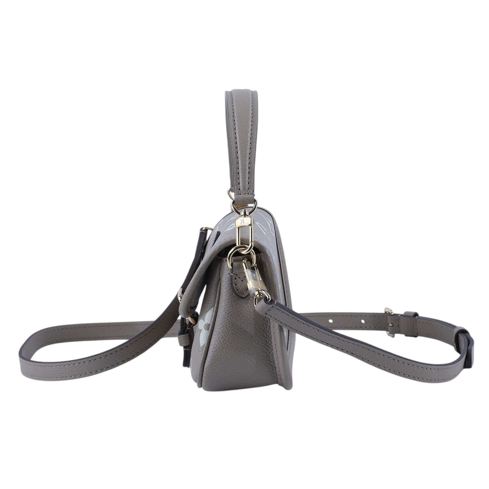 路易威登 LOUIS VUITTON Nano Diane 腋下包法棍 單肩背包 斑鳩灰 奶油色 M83300 晶片款  原廠盒子/防塵袋