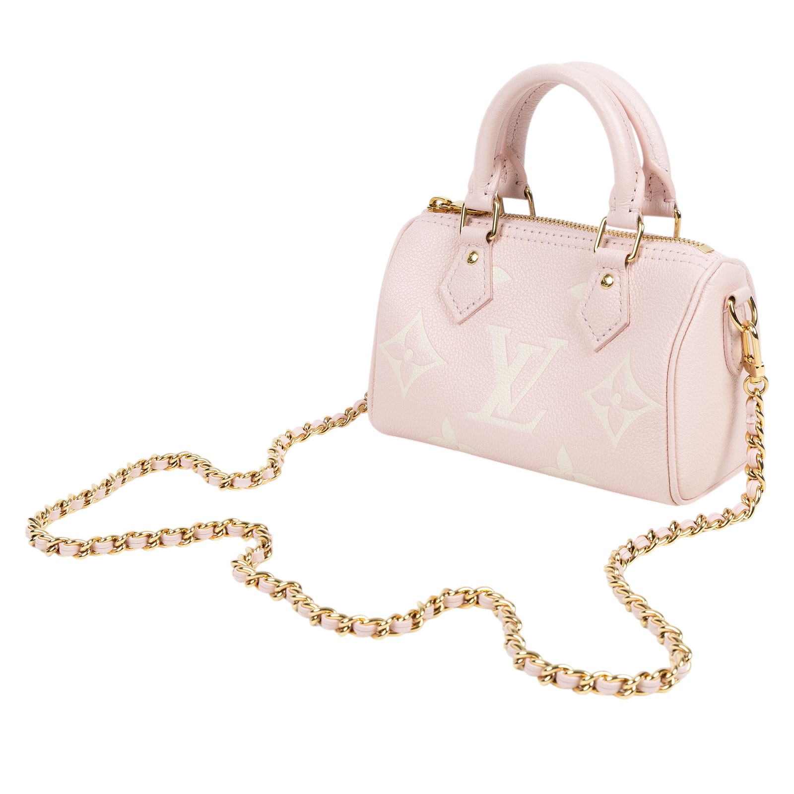 路易威登 LOUIS VUITTON Nano Speedy 手提 肩背包 Rose色 White Quartz色 M14226 晶片款  防塵袋/鍊帶