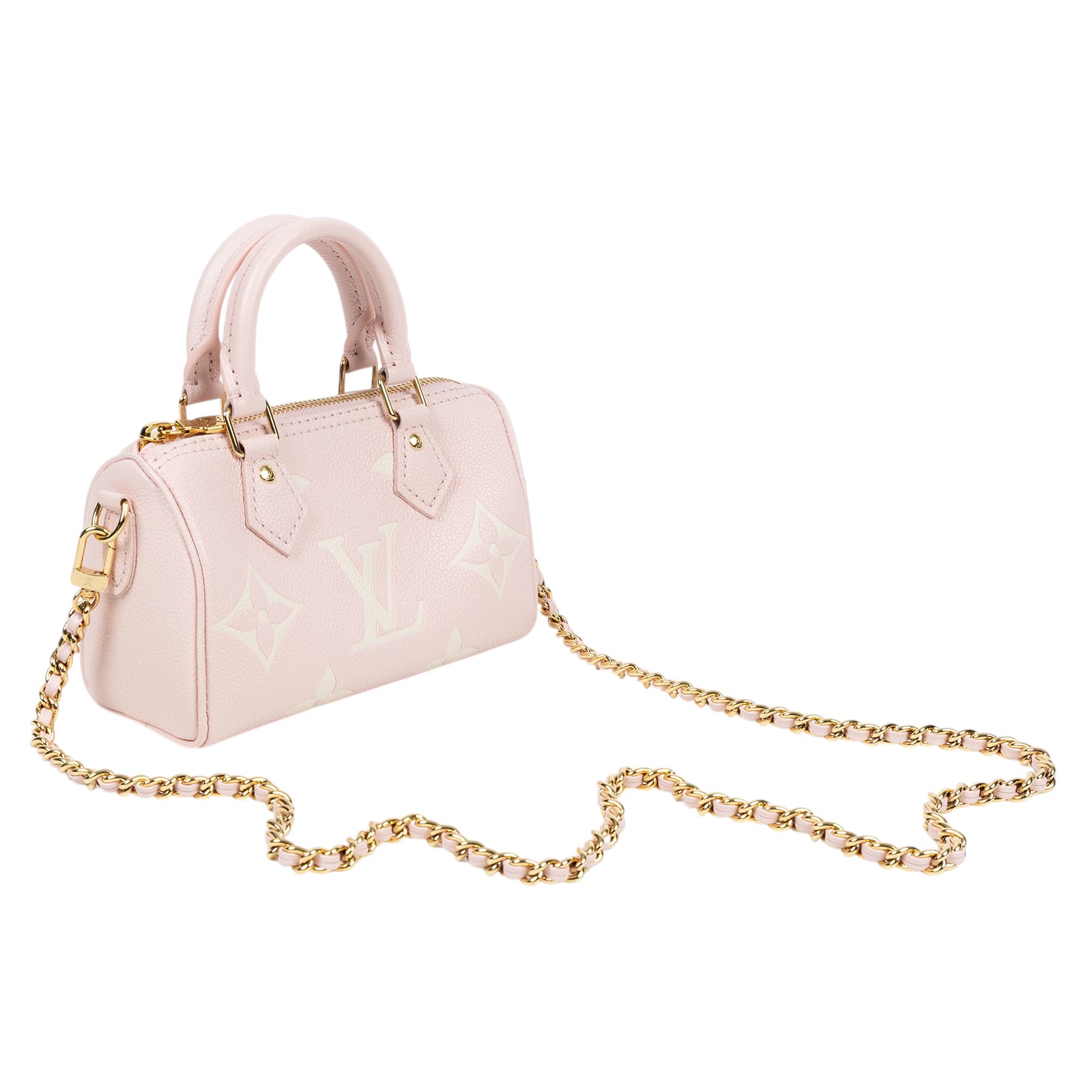 路易威登 LOUIS VUITTON Nano Speedy 手提 肩背包 Rose色 White Quartz色 M14226 晶片款  防塵袋/鍊帶