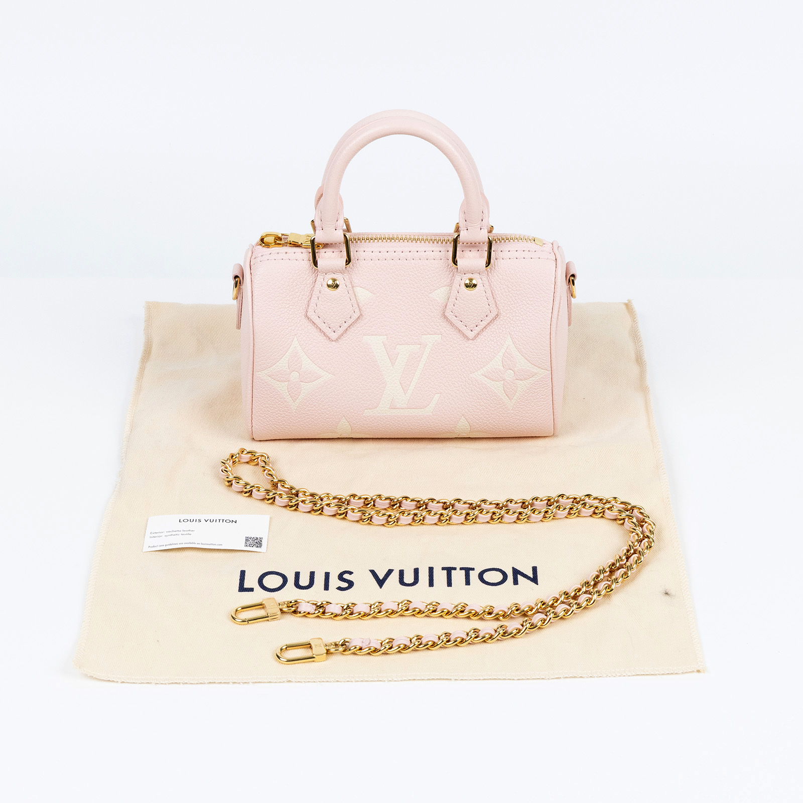 路易威登 LOUIS VUITTON Nano Speedy 手提 肩背包 Rose色 White Quartz色 M14226 晶片款  防塵袋/鍊帶
