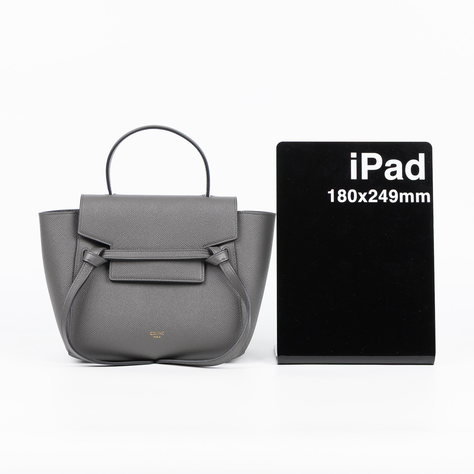 思琳 CELINE 珠地小牛皮 袖珍型 Belt 手袋 189003ZVA 深灰BELT鯰魚包 NANO 防塵袋