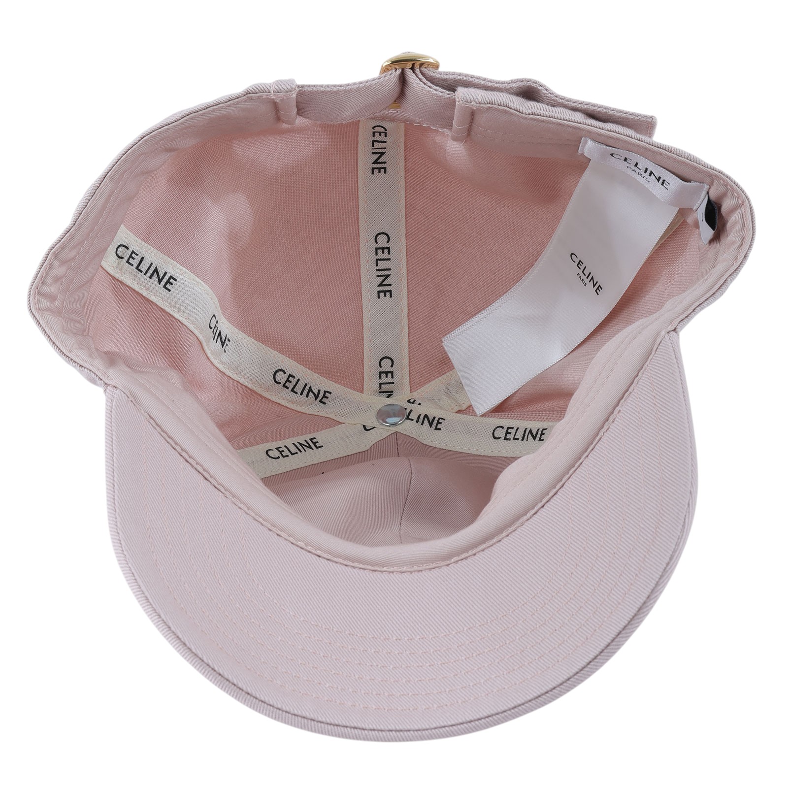 思琳 CELINE Triomphe 棉質棒球帽 2AUT6234X_L 粉拚白LOGO棒球帽 無附屬品