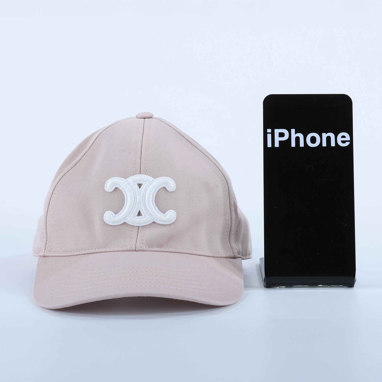 思琳 CELINE Triomphe 棉質棒球帽 2AUT6234X_L 粉拚白LOGO棒球帽 無附屬品