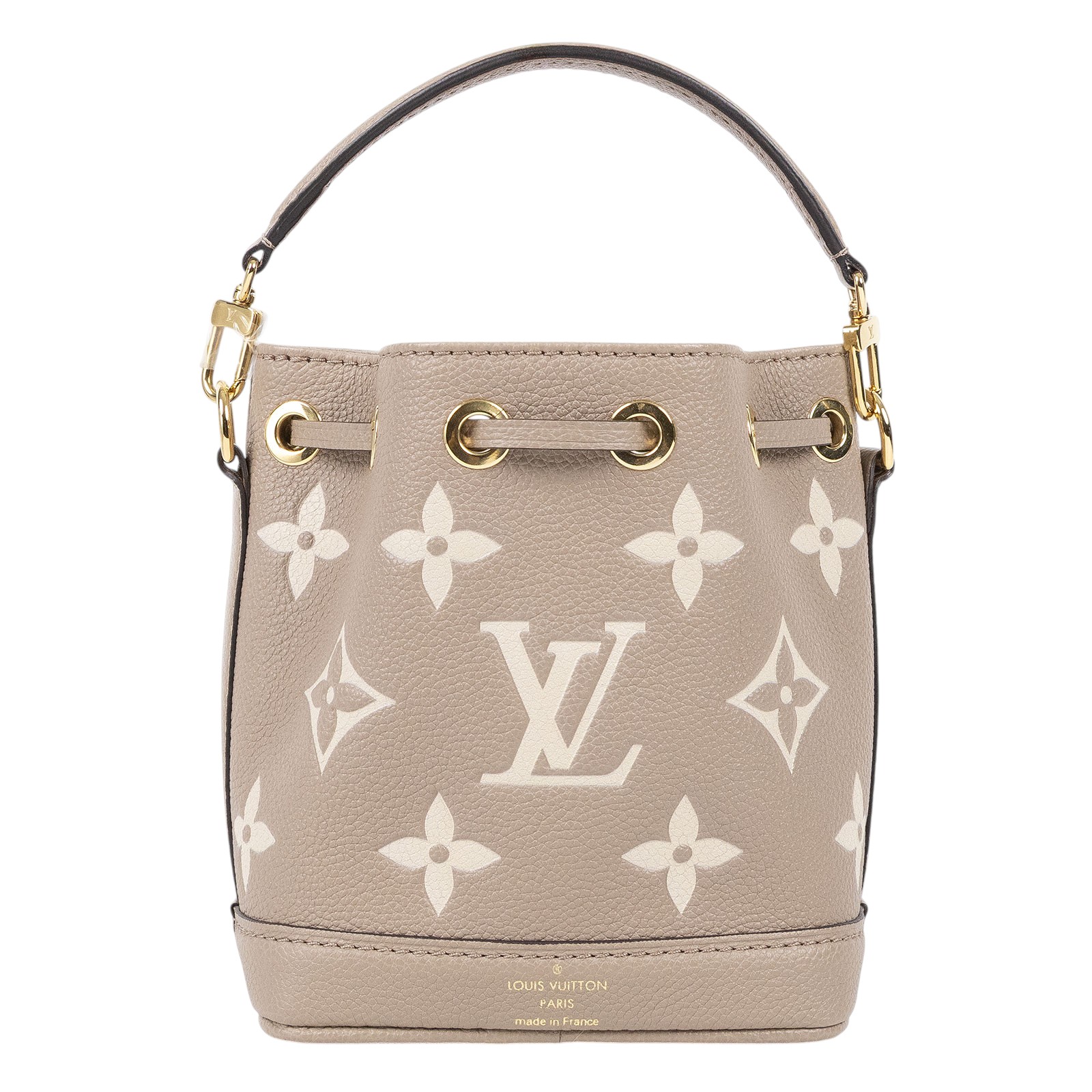 路易威登 LOUIS VUITTON Nano Noé 束口水桶包 Tourterelle 灰色 Cream色 M46291 晶片款  防塵袋