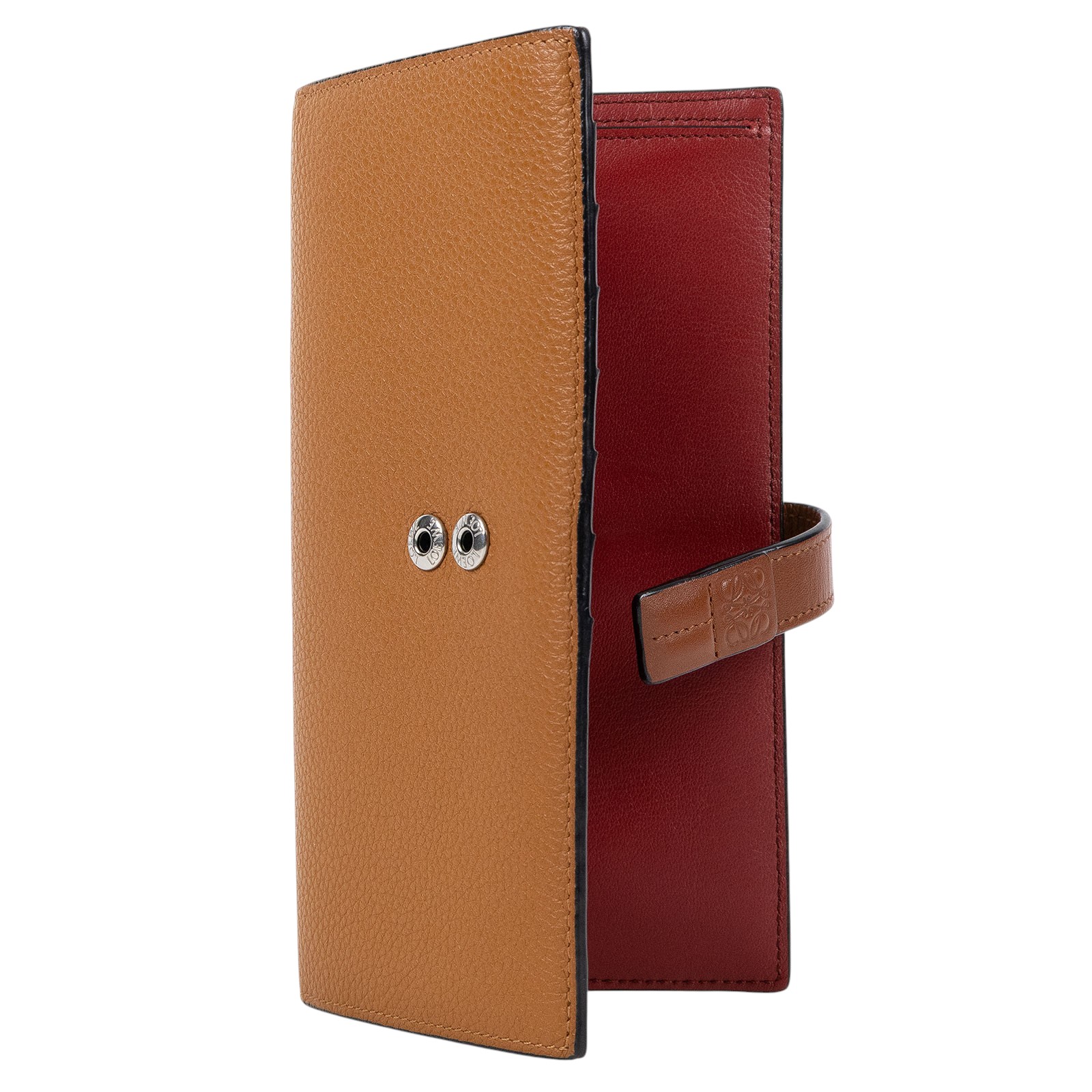 羅意威 LOEWE 粒面牛皮直式錢包 長夾 C660S40X01 咖啡長夾 防塵袋/原廠盒子