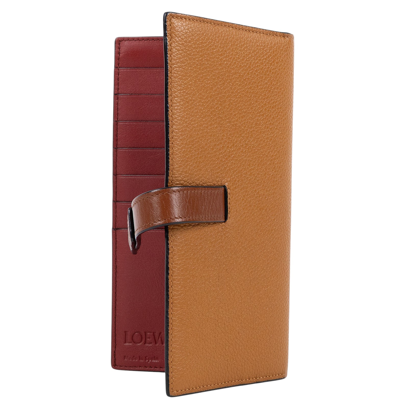羅意威 LOEWE 粒面牛皮直式錢包 長夾 C660S40X01 咖啡長夾 防塵袋/原廠盒子