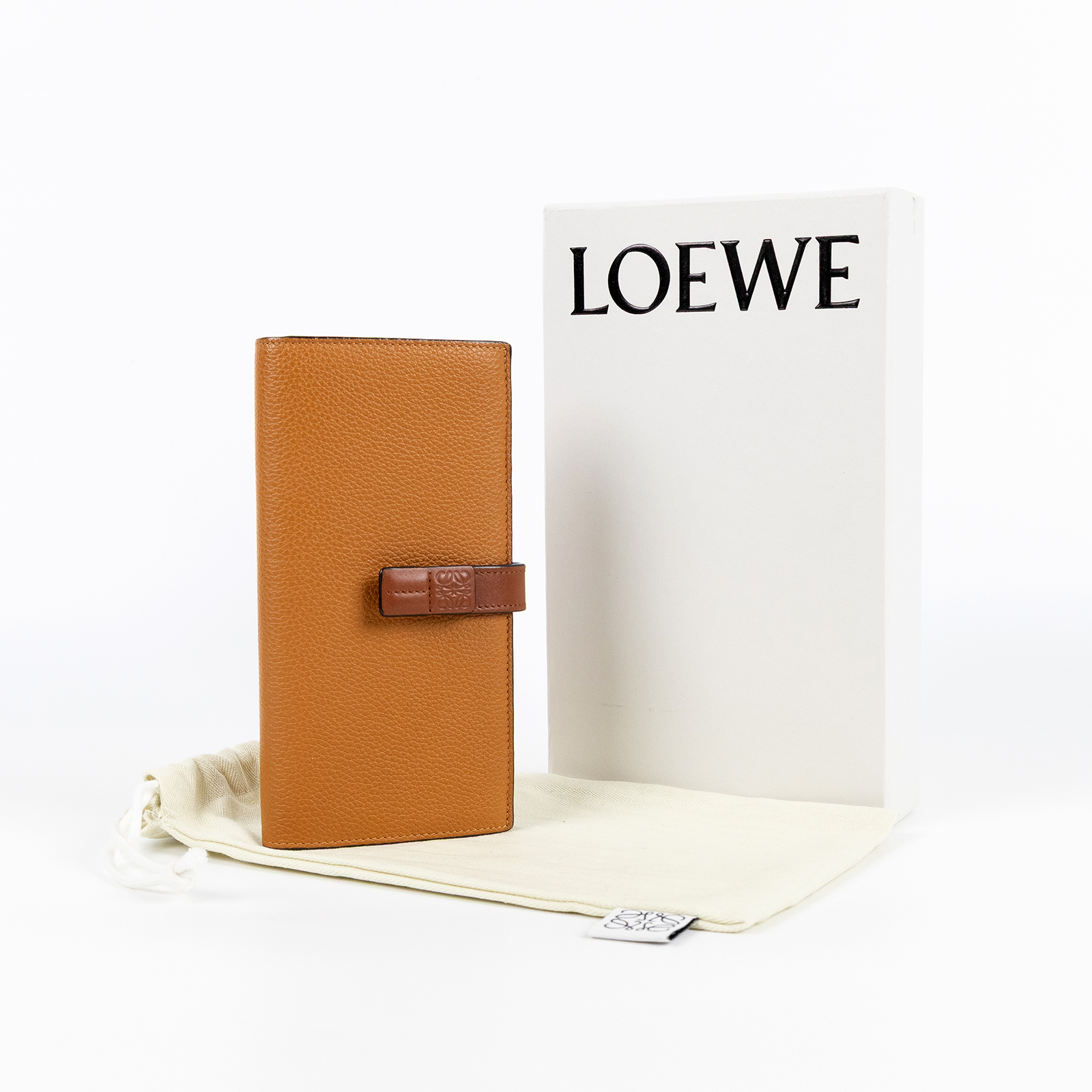 羅意威 LOEWE 粒面牛皮直式錢包 長夾 C660S40X01 咖啡長夾 防塵袋/原廠盒子
