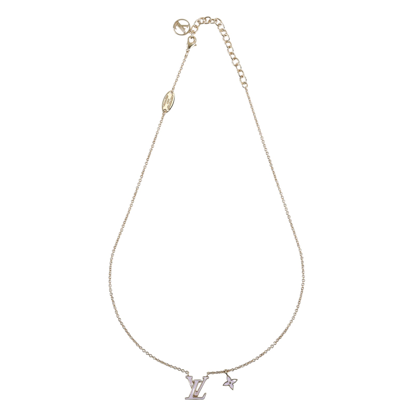 路易威登 LOUIS VUITTON LV Iconic 琺瑯項鏈 M01215 粉Iconic琺瑯項鍊 無附屬品