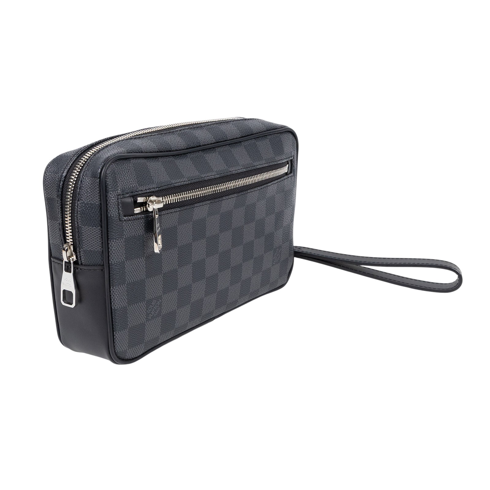 路易威登 LOUIS VUITTON Kasai 手拿包 N41664 晶片款 黑棋盤格手拿包 防塵袋