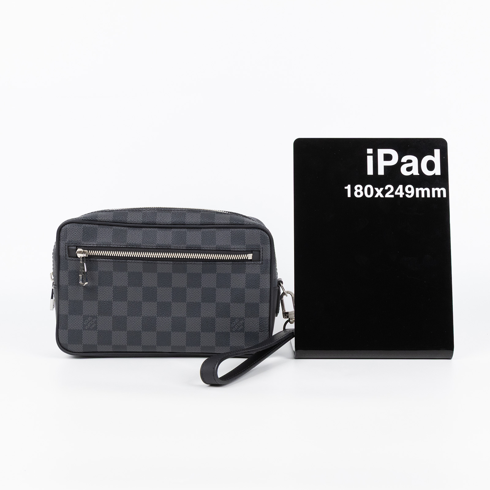 路易威登 LOUIS VUITTON Kasai 手拿包 N41664 晶片款 黑棋盤格手拿包 防塵袋