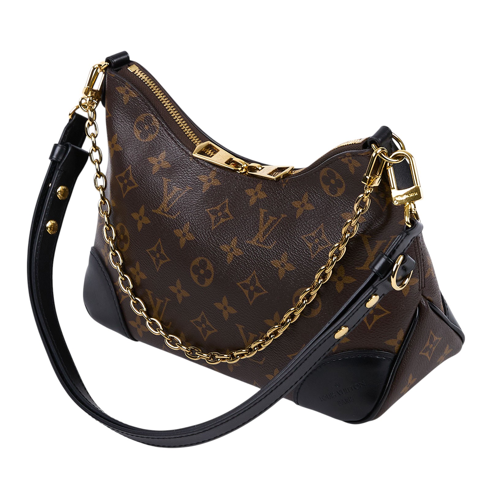 路易威登 LOUIS VUITTON Boulogne 黑色 牛角包 手提 斜肩背包 M45831 晶片款 原花Boulogne PM 原廠盒子/防塵袋
