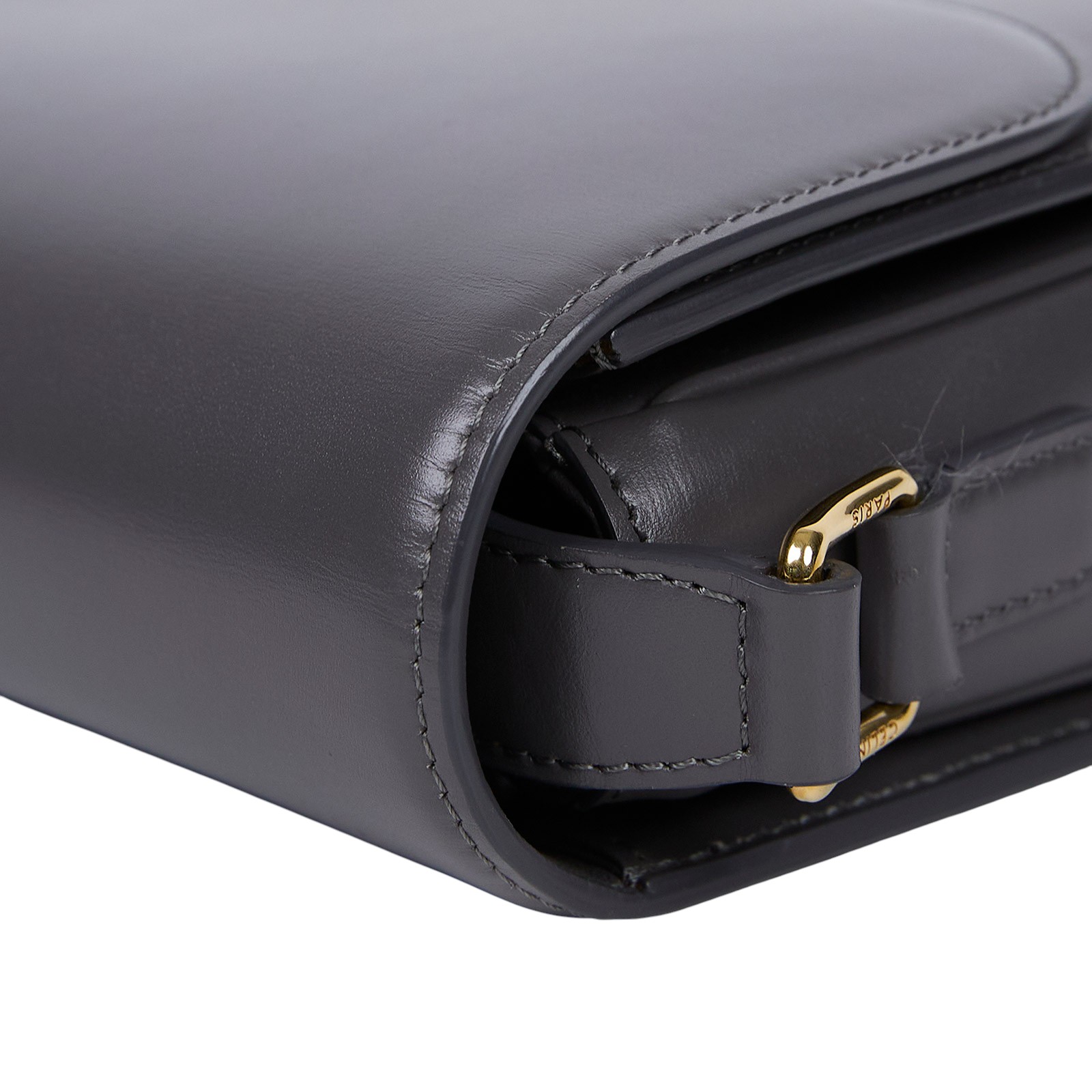 思琳 CELINE 亮面牛皮革 Classique Triomphe 凱旋門 肩背包 187363BF4 灰金凱旋門 無附屬品