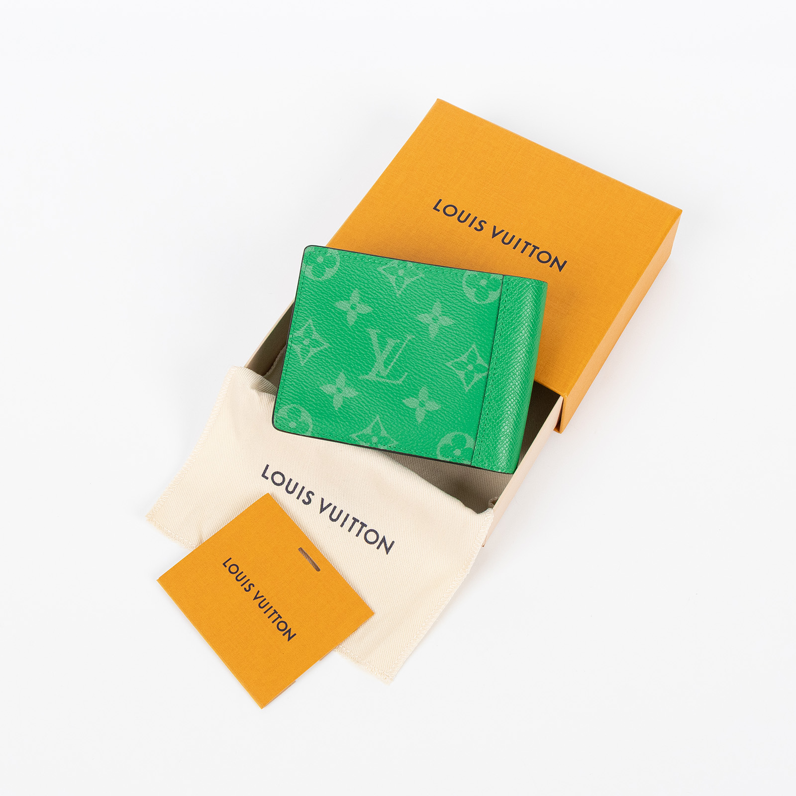 路易威登 LOUIS VUITTON Multiple Wallet 錢包短夾 綠色 M30993 晶片款 綠對開短夾 原廠盒子/防塵袋