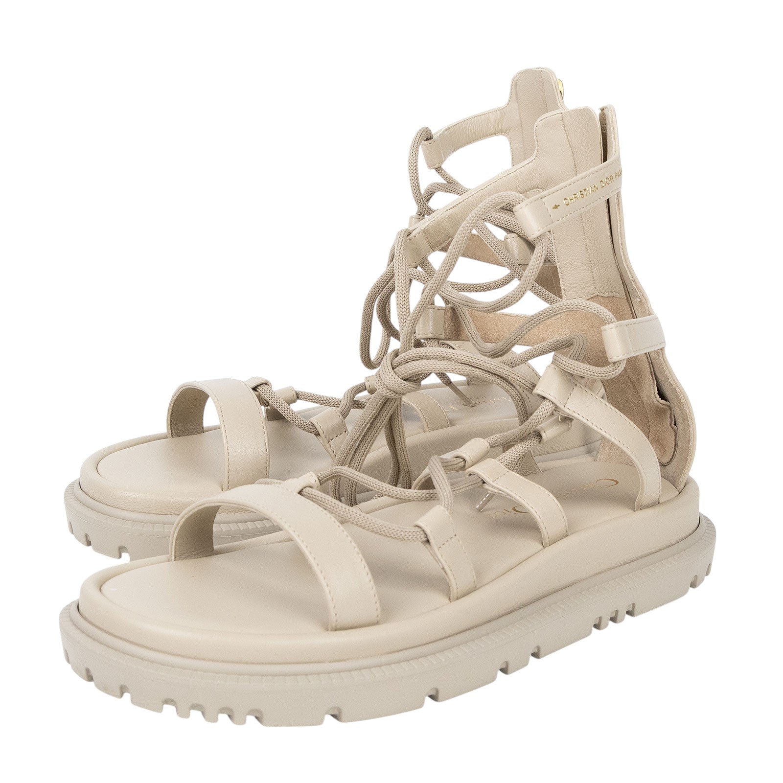迪奧 CHRISTIAN DIOR Abbesse 涼鞋 KCQ712VEA_37 灰厚底涼鞋 防塵袋