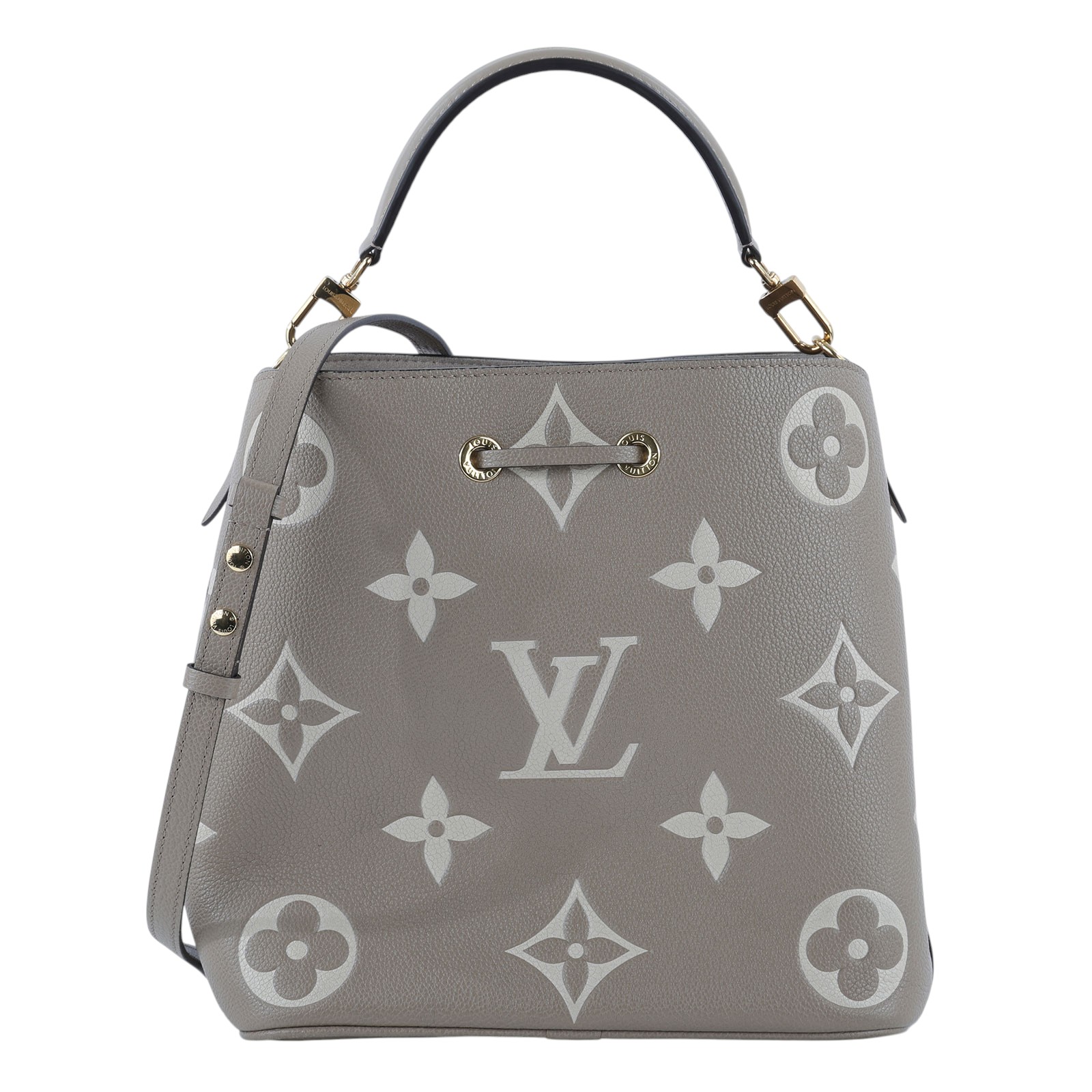 路易威登 LOUIS VUITTON NéoNoé MM 雙色 束口水桶包 M45555 晶片款 斑鳩灰NEONOE MM 防塵袋