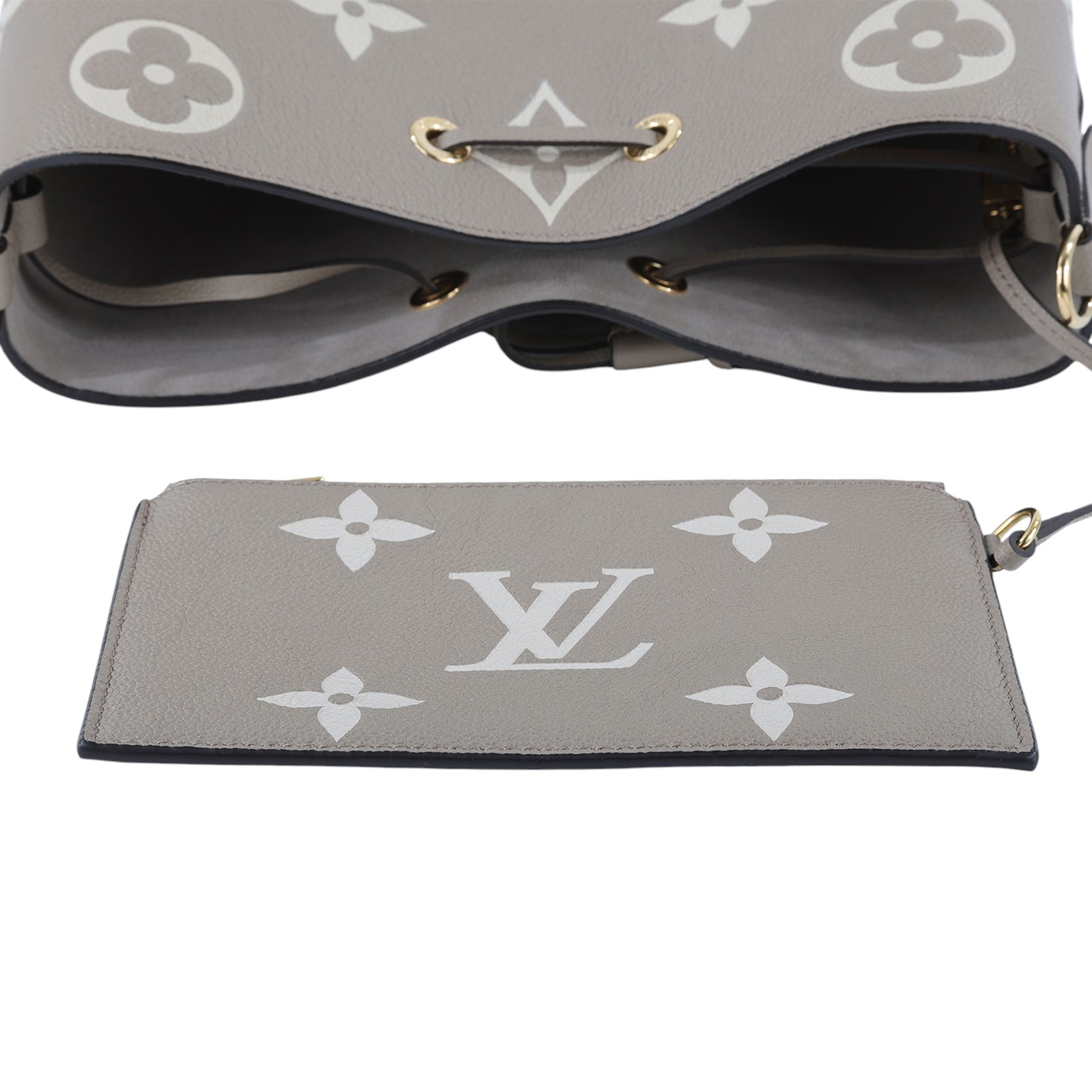 路易威登 LOUIS VUITTON NéoNoé MM 雙色 束口水桶包 M45555 晶片款 斑鳩灰NEONOE MM 防塵袋