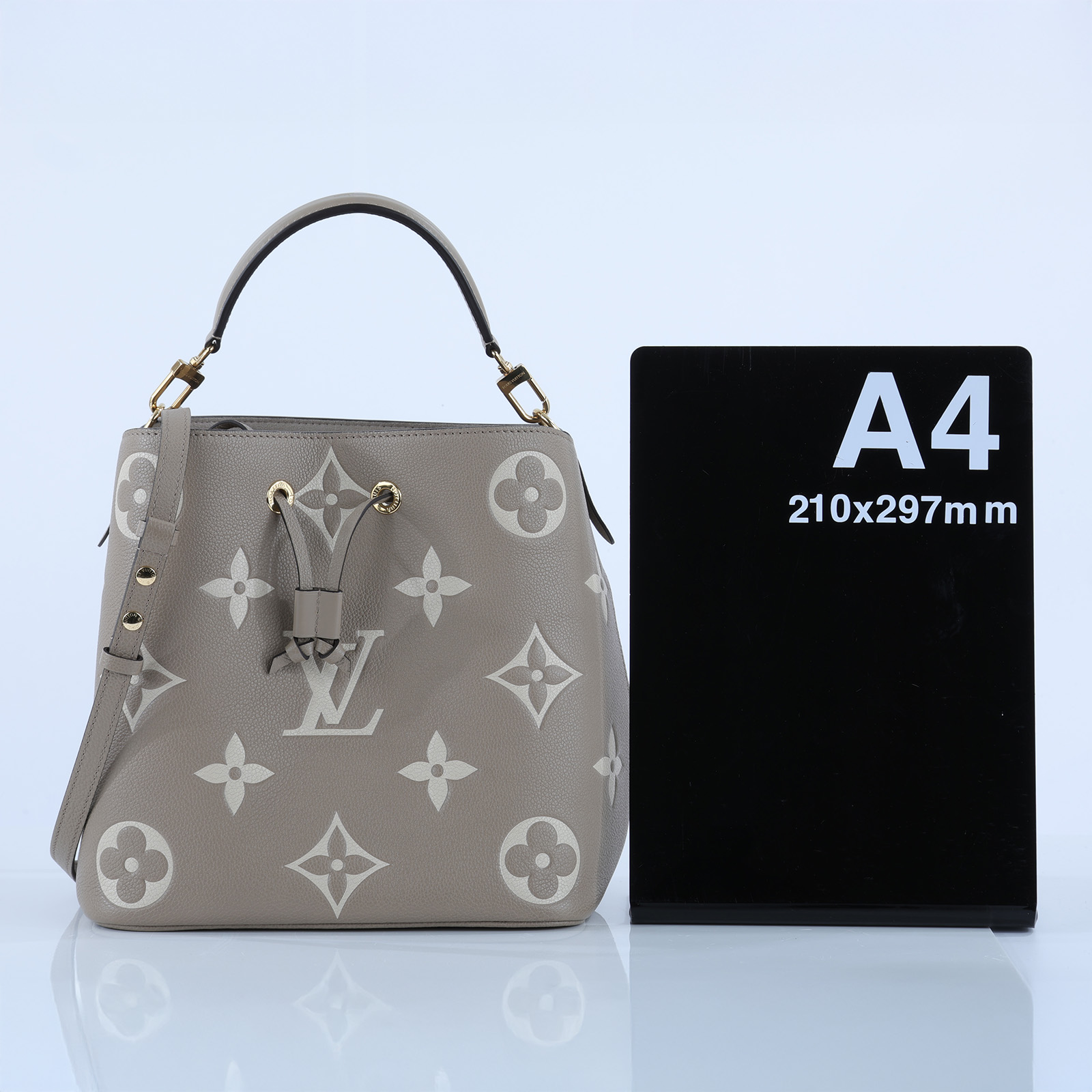路易威登 LOUIS VUITTON NéoNoé MM 雙色 束口水桶包 M45555 晶片款 斑鳩灰NEONOE MM 防塵袋