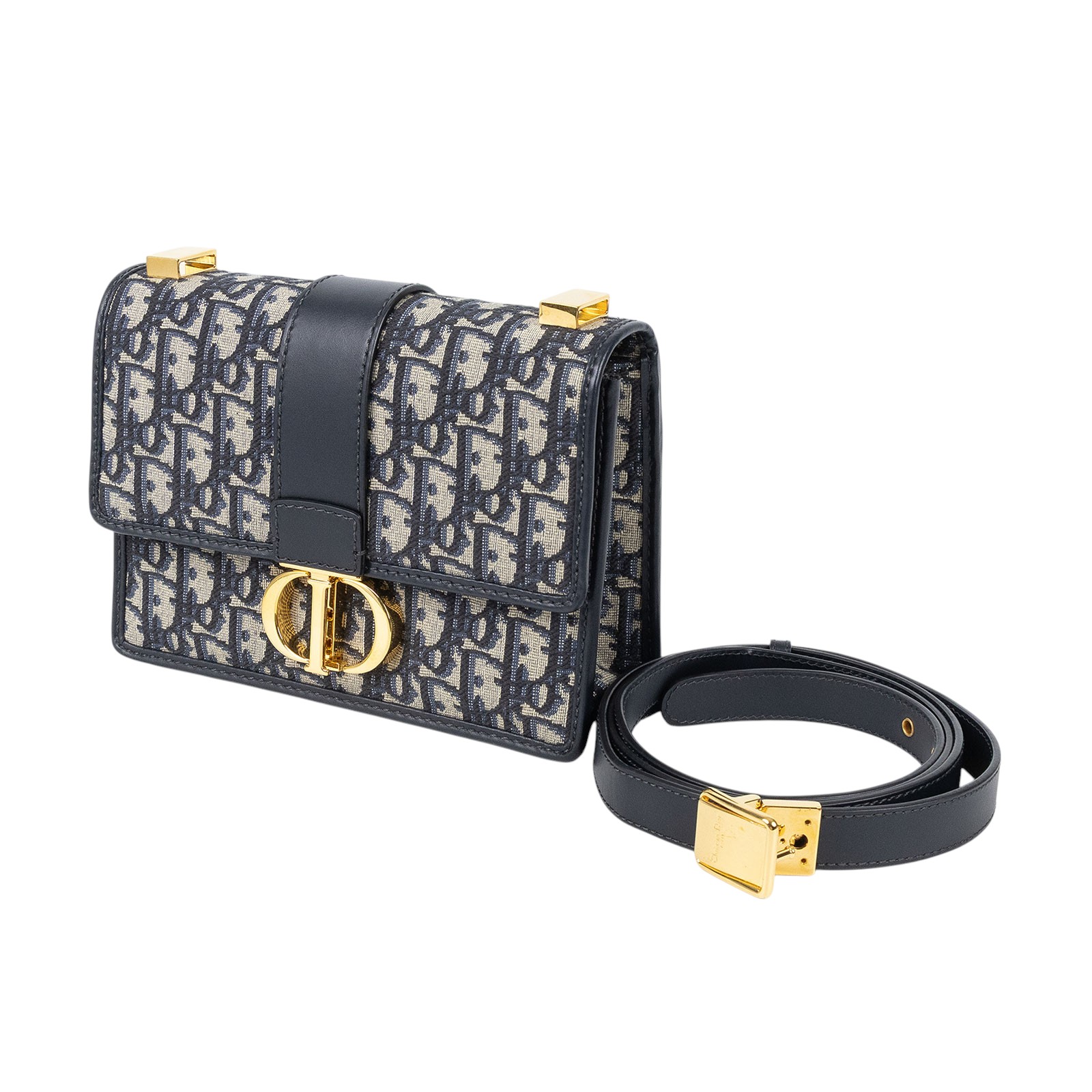 迪奧 CHRISTIAN DIOR 30 Montaigne 小型包 M9234UTZQ 藍緹花帆布蒙田 30 防塵袋/購買證明/保證卡