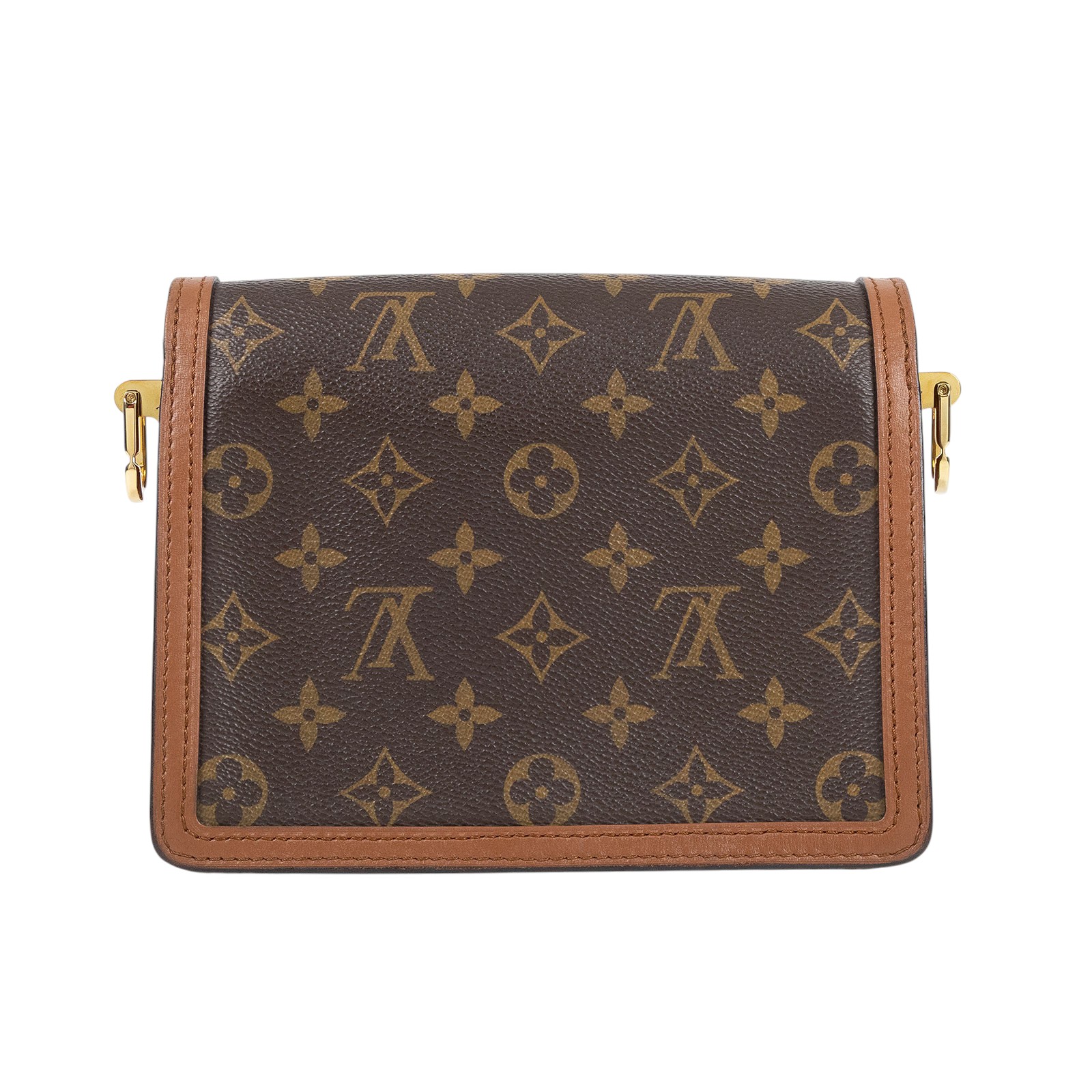 路易威登 LOUIS VUITTON Mini Dauphine 達芙妮 Reverse皮革飾邊 帆布肩背 斜背包 M45959 晶片款  原廠盒子/防塵袋/購買證明