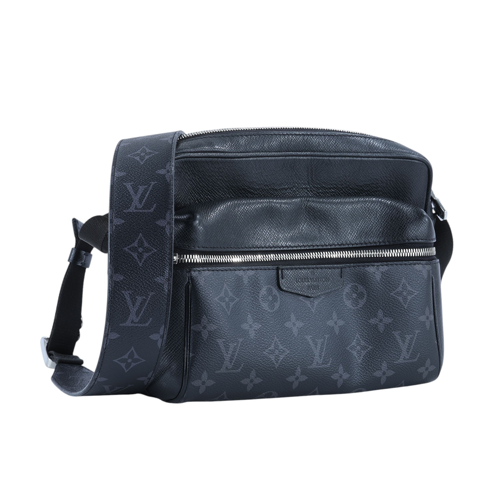 路易威登 LOUIS VUITTON Outdoor 郵差包 M30233 晶片款 黑原花OUTDOOR肩背包 原廠盒子/防塵袋/購買證明