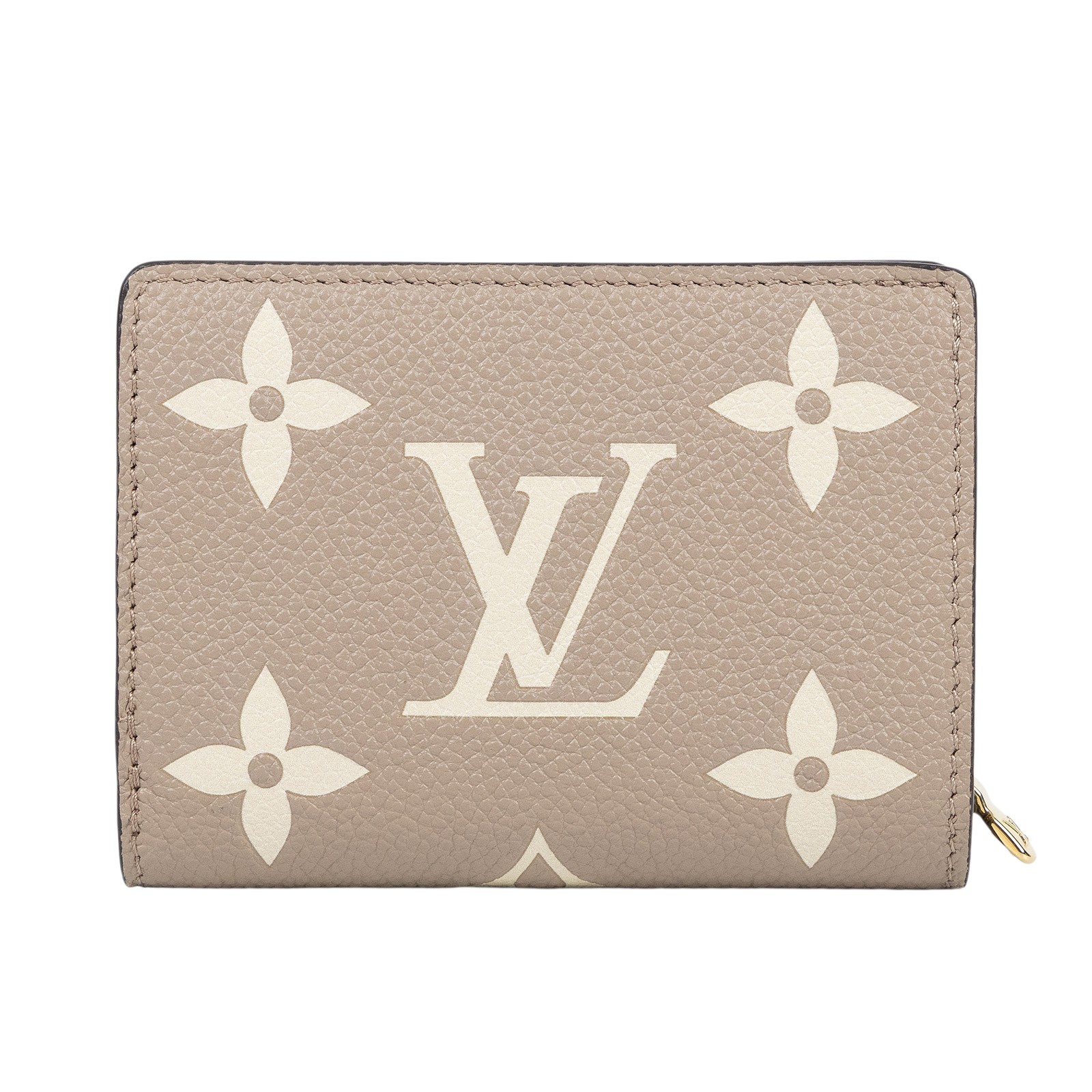 路易威登 LOUIS VUITTON Cléa 柔軟粒面壓花牛皮 錢包 短夾 淺灰 米色 M82370 晶片款  原廠盒子/防塵袋/購買證明
