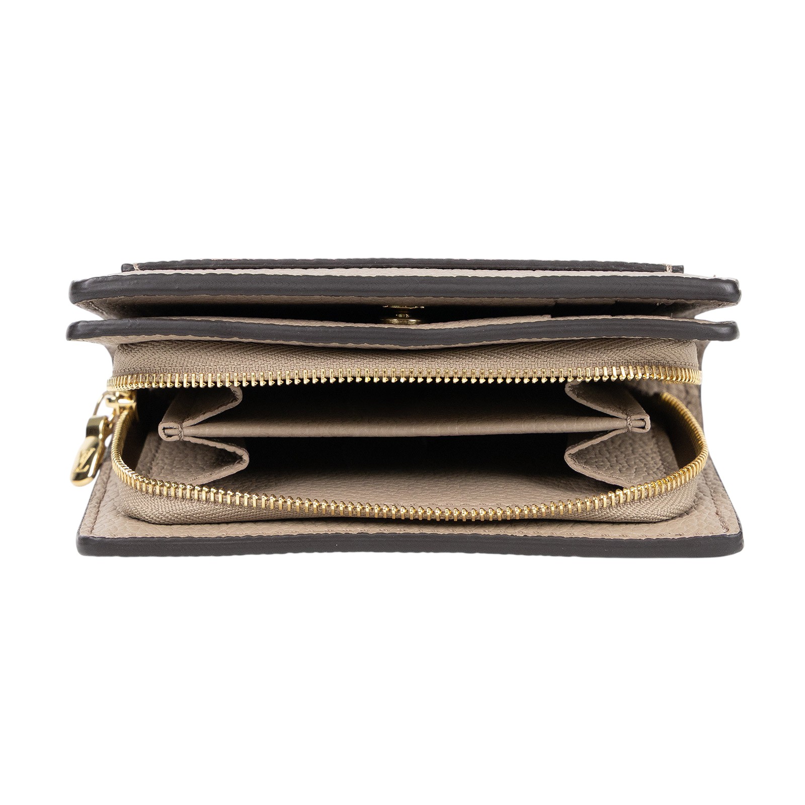 路易威登 LOUIS VUITTON Cléa 柔軟粒面壓花牛皮 錢包 短夾 淺灰 米色 M82370 晶片款  原廠盒子/防塵袋/購買證明