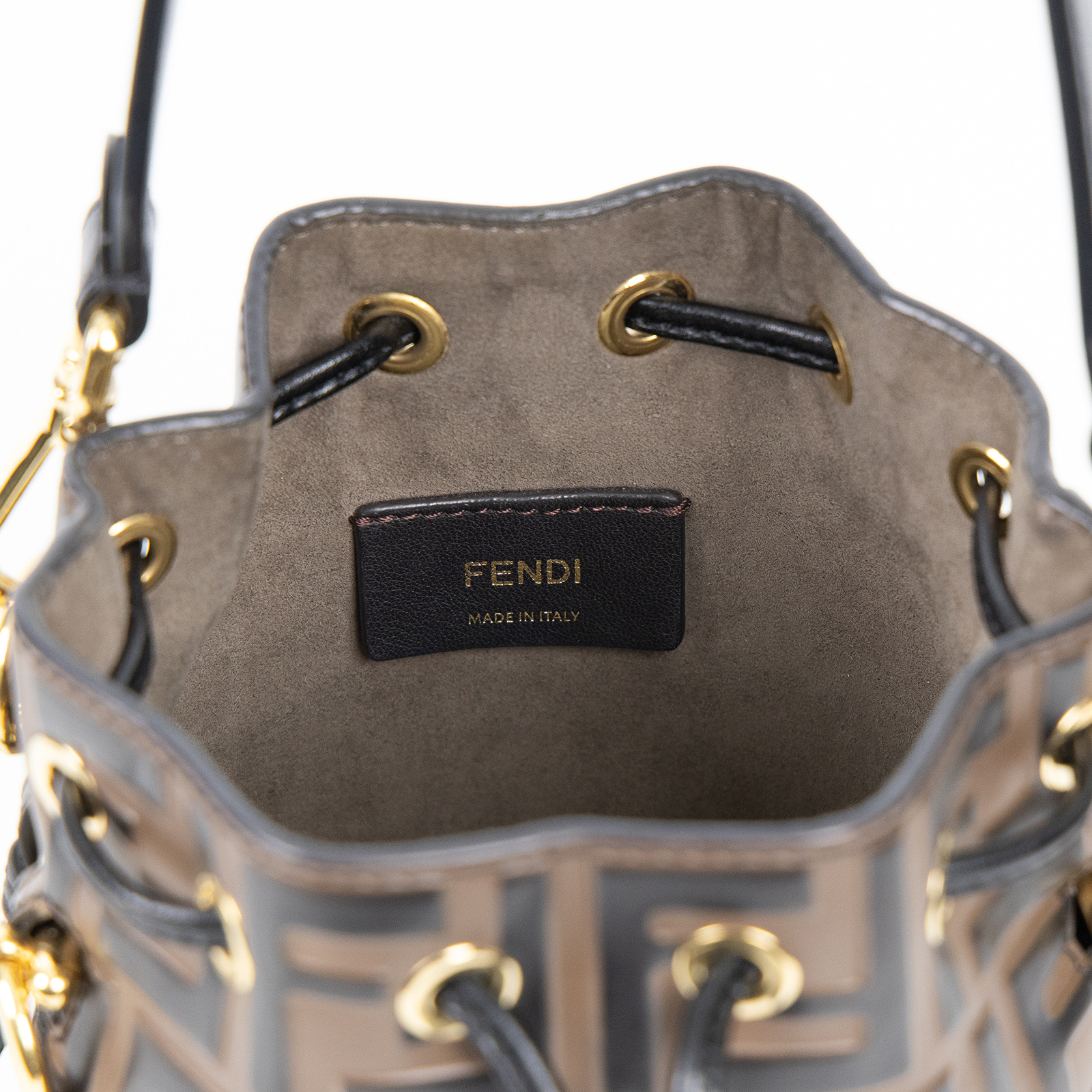 芬迪 FENDI Mon Tresor 皮革 迷你 手袋 8BS010A659 黑FF水桶包 無附屬品