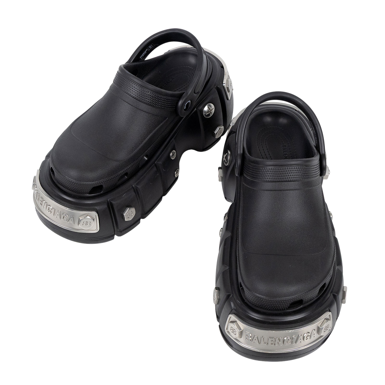 巴黎世家 BALENCIAGA Hardcrocs 男士 穆勒鞋 687397W1S8N1081_42 聯名CROCS黑厚底涼鞋 無附屬品