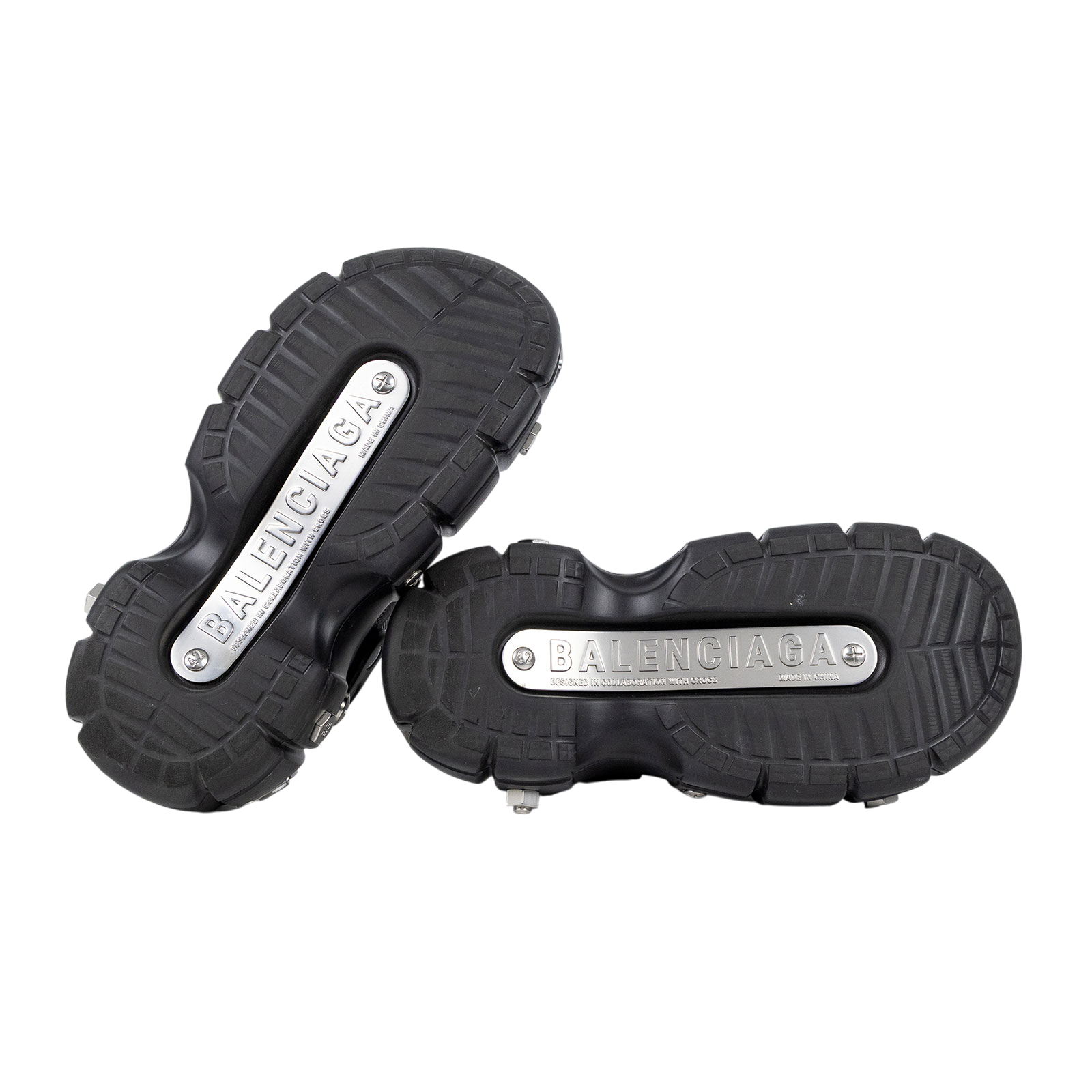 巴黎世家 BALENCIAGA Hardcrocs 男士 穆勒鞋 687397W1S8N1081_42 聯名CROCS黑厚底涼鞋 無附屬品