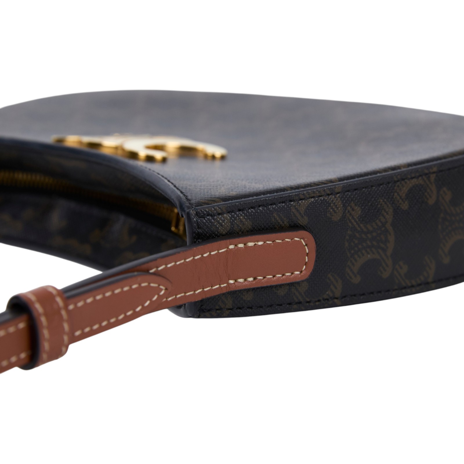 思琳 CELINE Tilly 標識印花 牛皮革 中型 手提 肩背包 115702CUZ 凱旋門TILLY 中號 防塵袋/日本購買證明