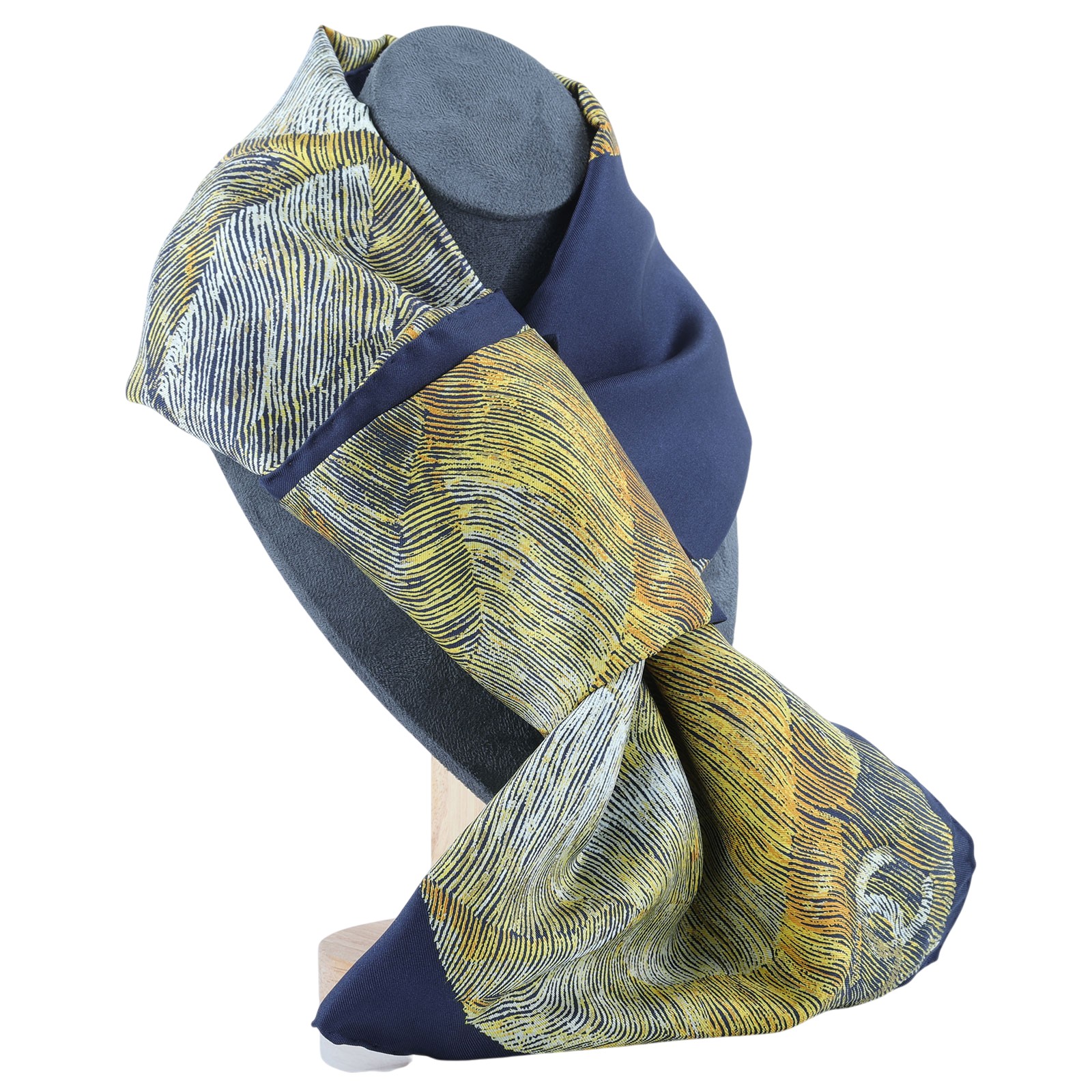 香奈兒 CHANEL VIC禮 方巾  藍黃絲巾 原廠盒子