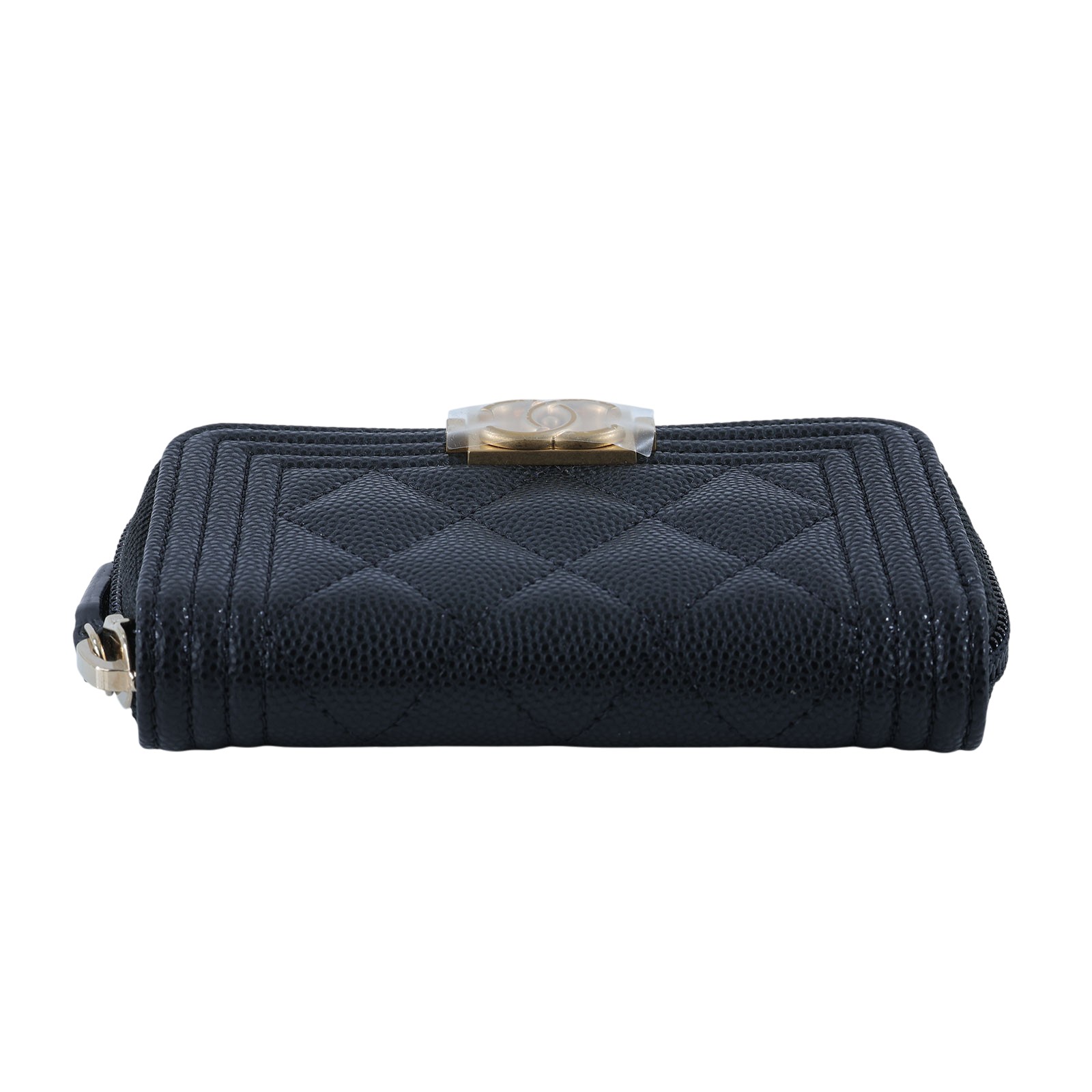 香奈兒 CHANEL BOY 拉鍊 零錢包 A80602 31開黑荔枝金釦BOY零錢包 原廠盒子/防塵袋/保證卡