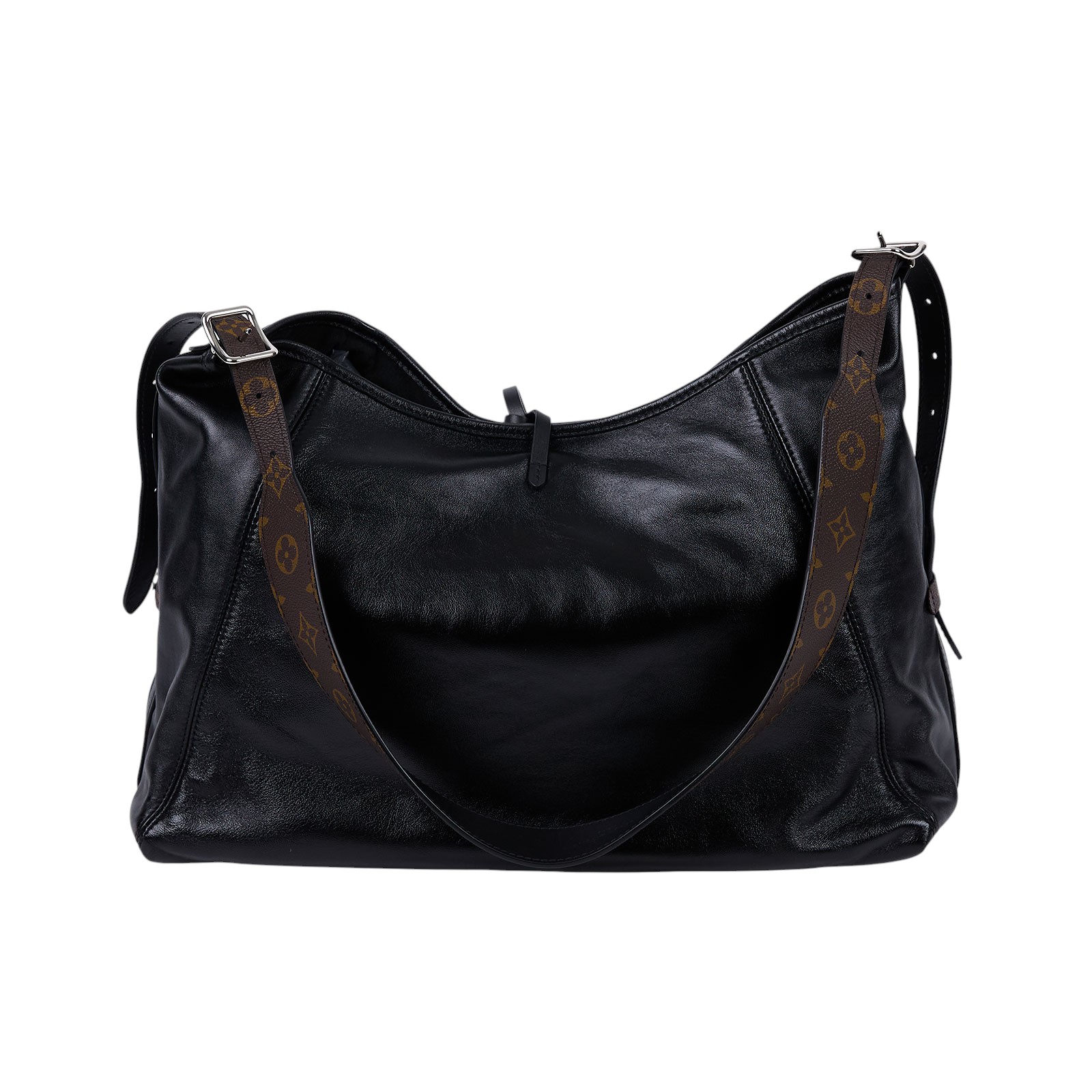 路易威登 LOUIS VUITTON CarryAll Vibe MM 手提 肩背包 黑色 M25143 晶片款  防塵袋/內袋