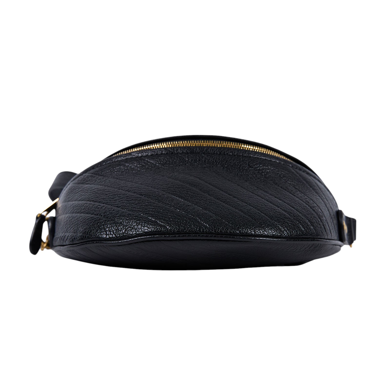 巴黎世家 BALENCIAGA Souvenirs XXS 腰包 胸包 565510AQ4CM 黑金斜紋小腰包 防塵袋