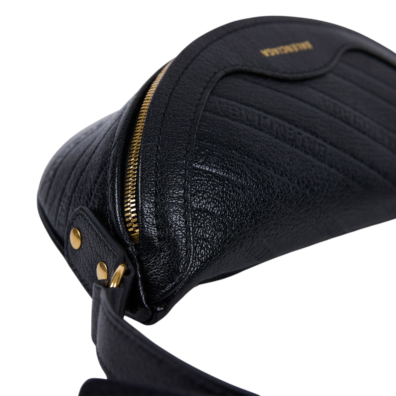 巴黎世家 BALENCIAGA Souvenirs XXS 腰包 胸包 565510AQ4CM 黑金斜紋小腰包 防塵袋