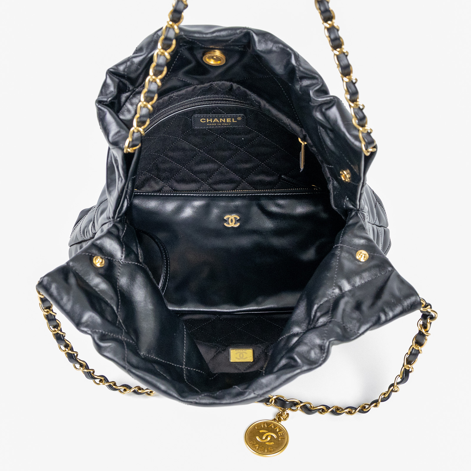 香奈兒 CHANEL 22 小型 束口包 AS3260 晶片款 黑金22包 防塵袋