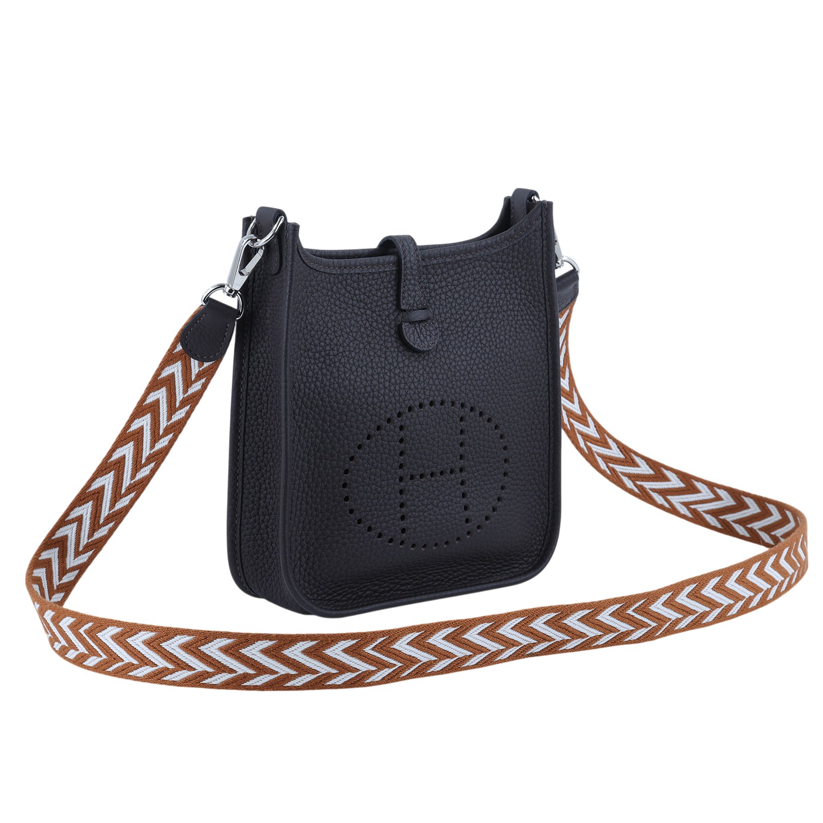 愛馬仕 Hermes Evelyne Bag Mini 伊芙琳包 Evelyne 16 EV16 B刻 深咖EVELYNE MINI 原廠盒子/防塵袋