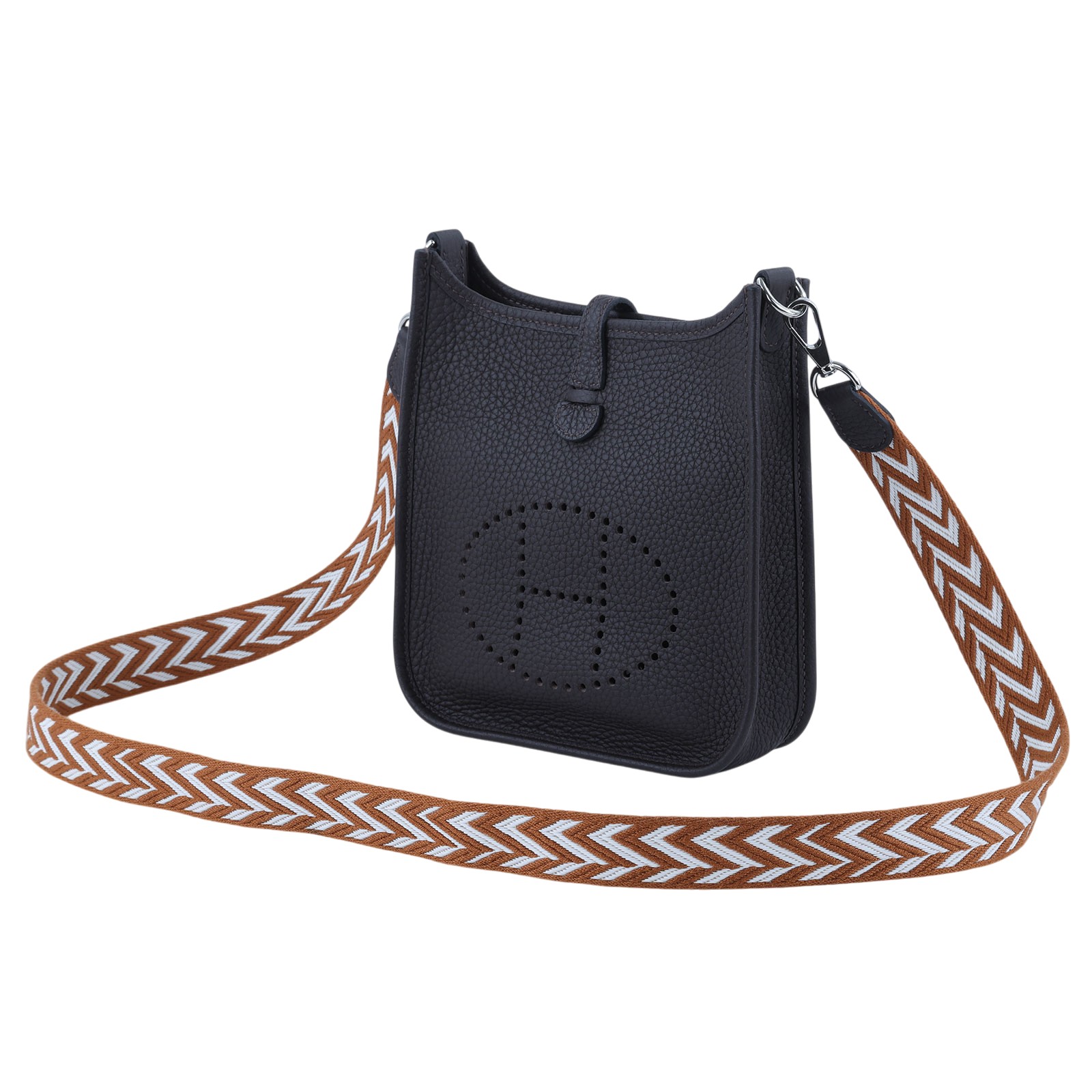 愛馬仕 Hermes Evelyne Bag Mini 伊芙琳包 Evelyne 16 EV16 B刻 深咖EVELYNE MINI 原廠盒子/防塵袋