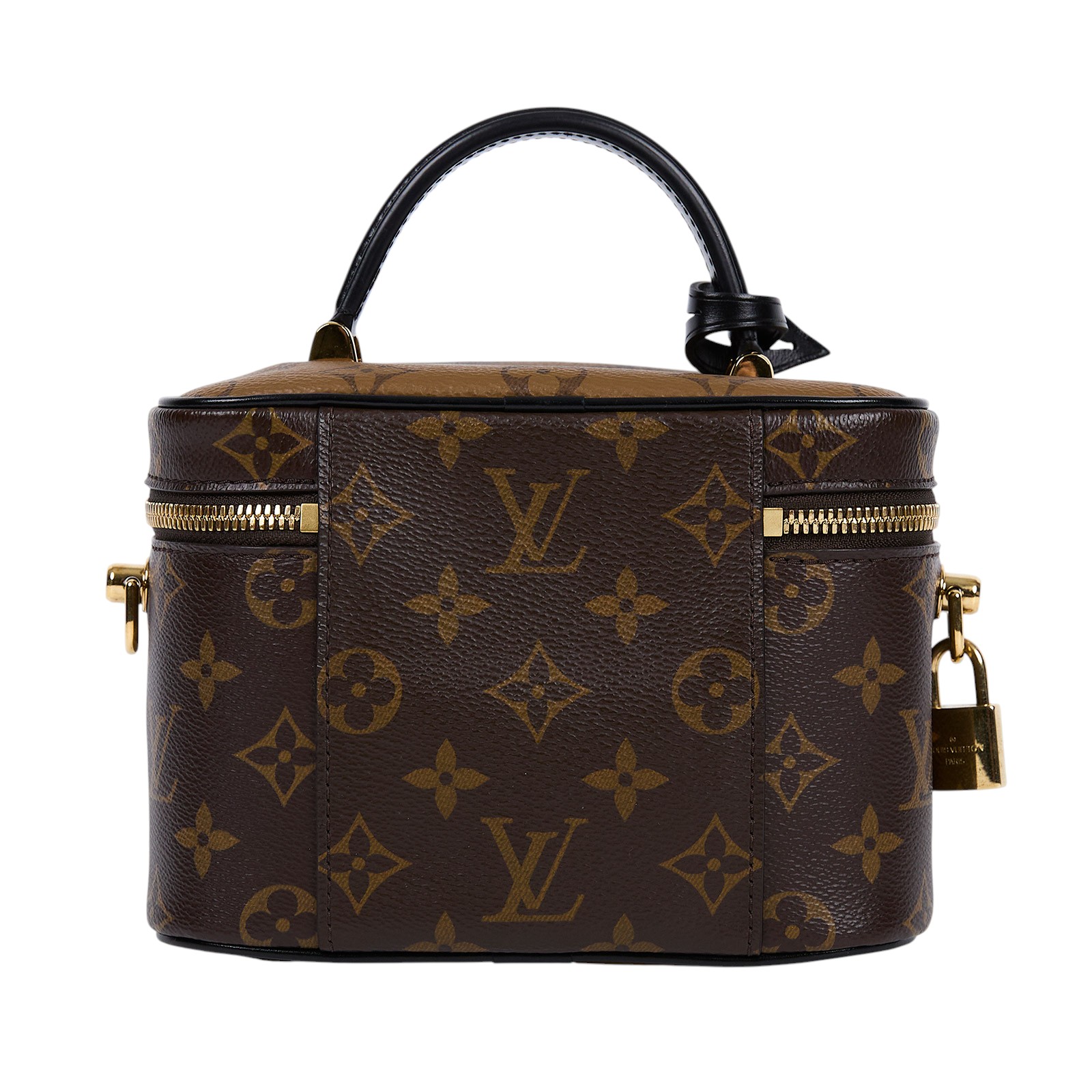 路易威登 LOUIS VUITTON Vanity PM 手提 斜背 化妝箱 M45165 晶片款 棕原花 Vanity PM 兩用包 防塵袋/購買證明/鎖組