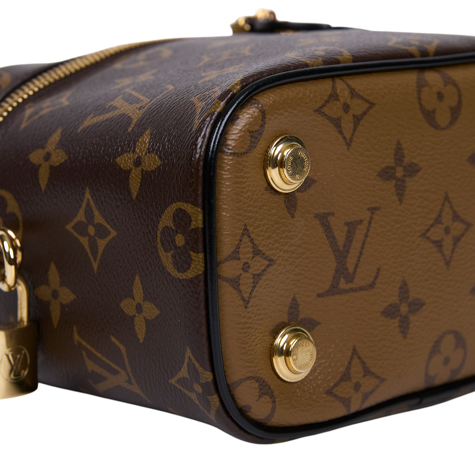 路易威登 LOUIS VUITTON Vanity PM 手提 斜背 化妝箱 M45165 晶片款 棕原花 Vanity PM 兩用包 防塵袋/購買證明/鎖組