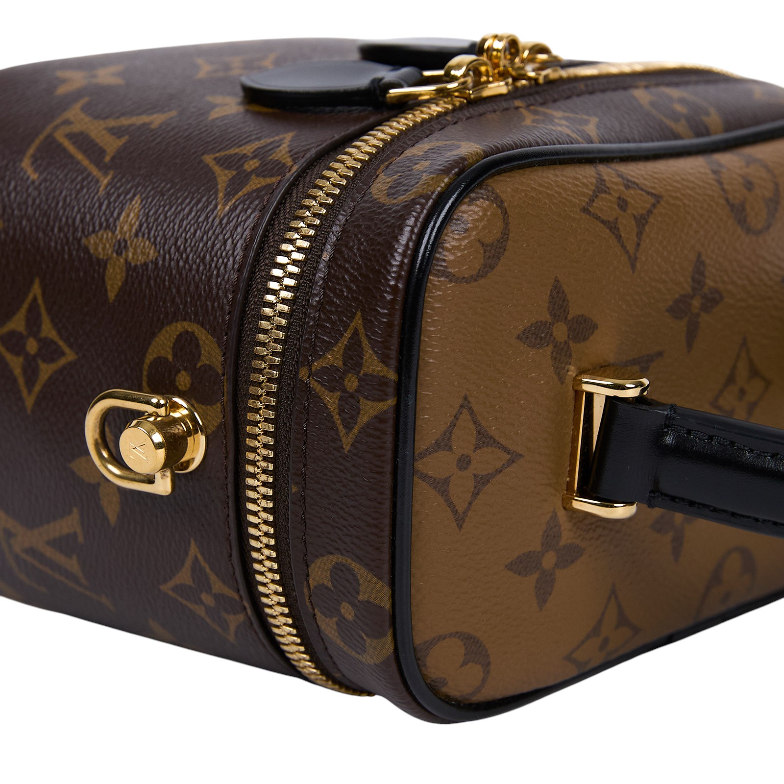 路易威登 LOUIS VUITTON Vanity PM 手提 斜背 化妝箱 M45165 晶片款 棕原花 Vanity PM 兩用包 防塵袋/購買證明/鎖組