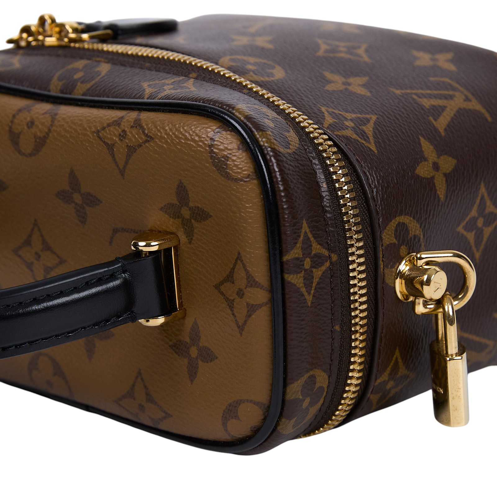 路易威登 LOUIS VUITTON Vanity PM 手提 斜背 化妝箱 M45165 晶片款 棕原花 Vanity PM 兩用包 防塵袋/購買證明/鎖組