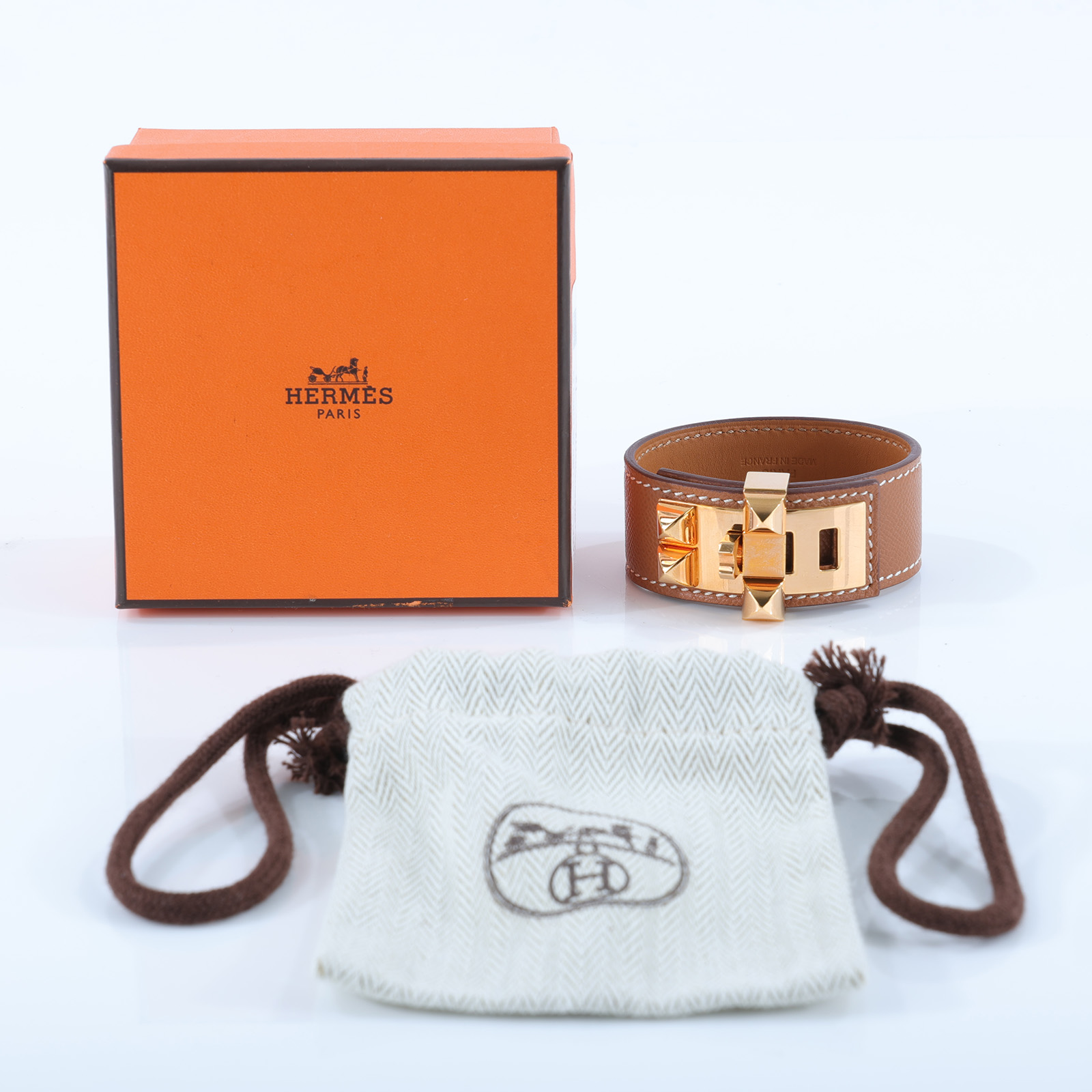 愛馬仕 Hermes Collier de Chien 24 手環 金棕 H079501CC37T2 /#T2 金棕CDC手環 原廠盒子/防塵袋