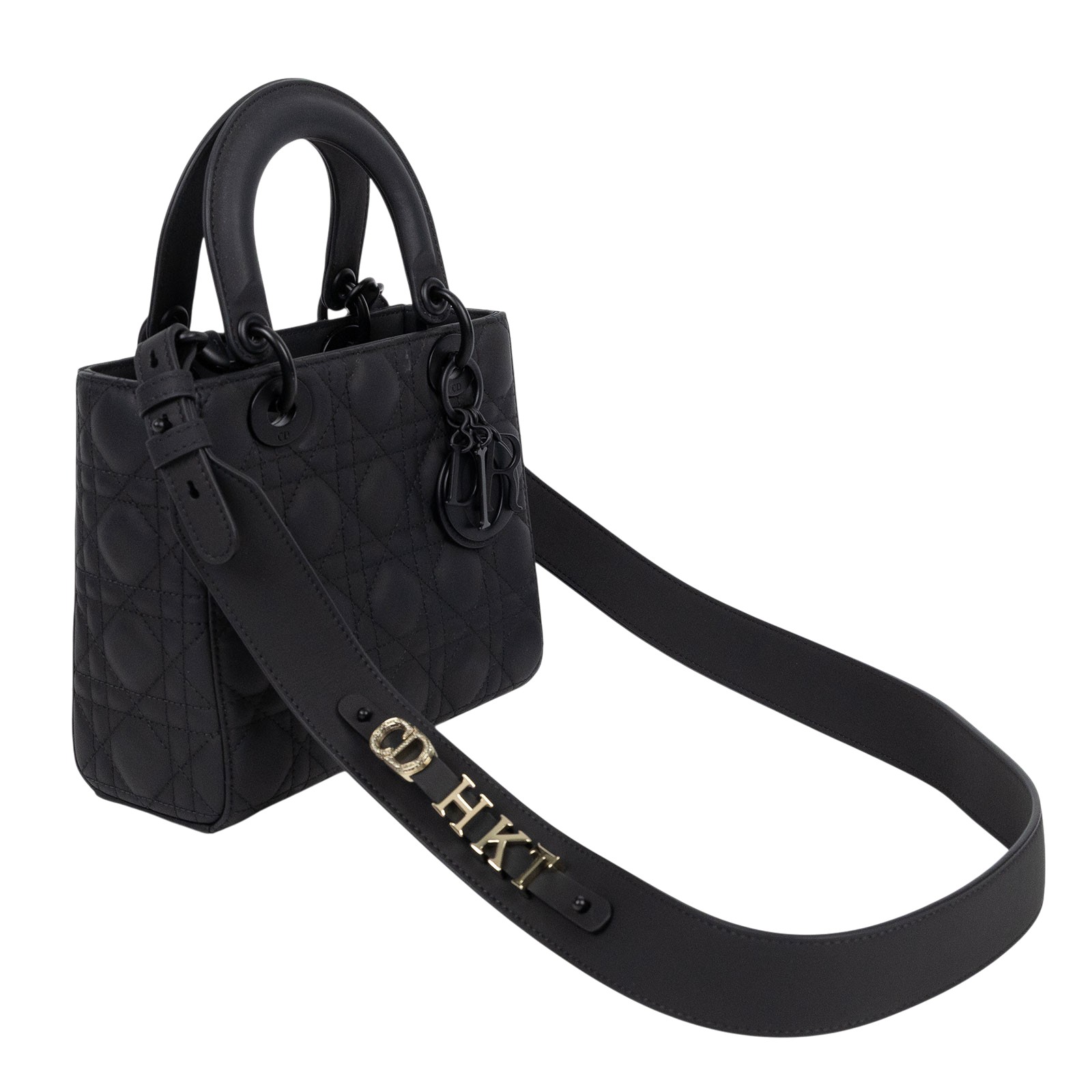 迪奧 CHRISTIAN DIOR Lady Dior My ABCDior 小型 肩背 手提包 羊皮 M0538SLOI  原廠盒子/背帶/購買證明/飾品字母/保證卡