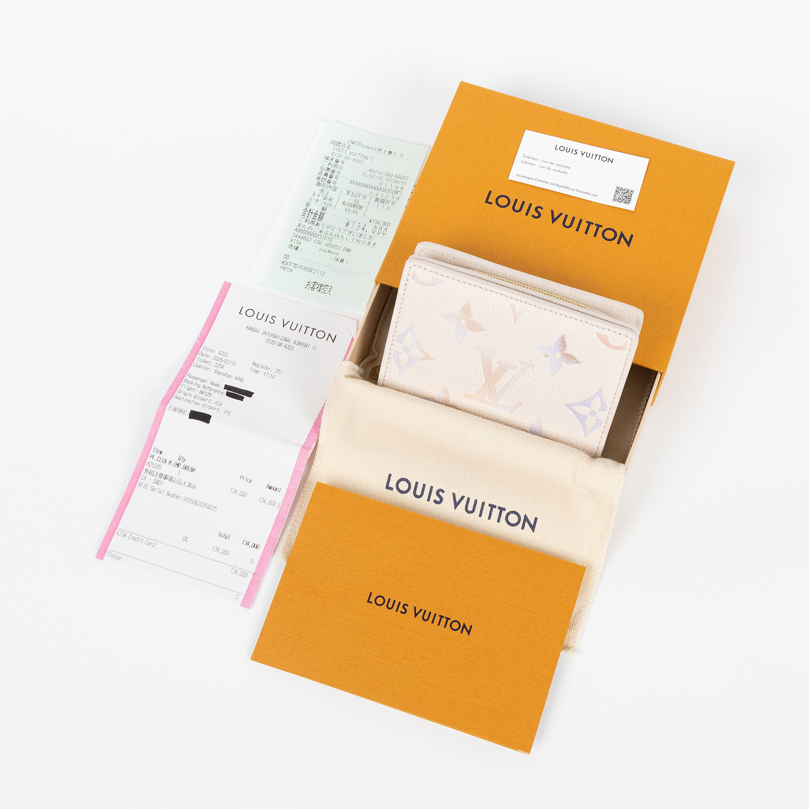 路易威登 LOUIS VUITTON Cléa 柔軟粒面壓花牛皮 錢包 短夾 Dream Beige M25595 晶片款  原廠盒子/防塵袋/國外購買證明